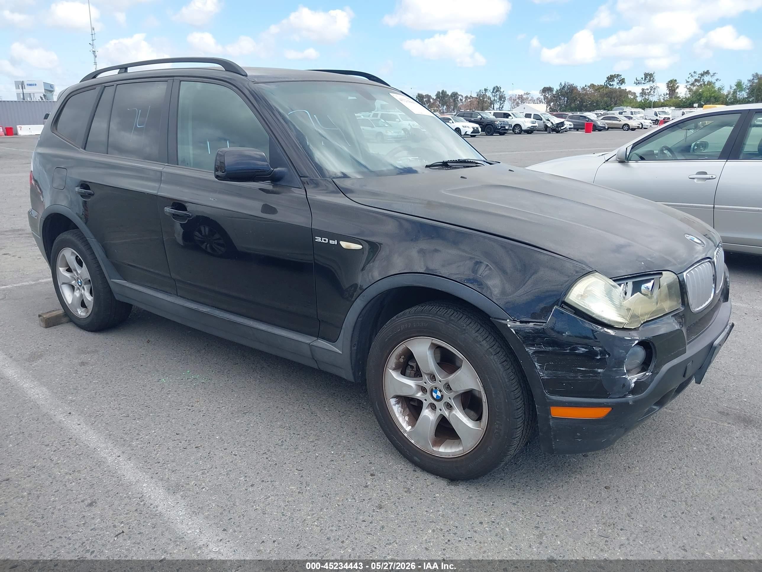 2008 Bmw X3 3.0si Black vin: WBXPC93488WJ06314