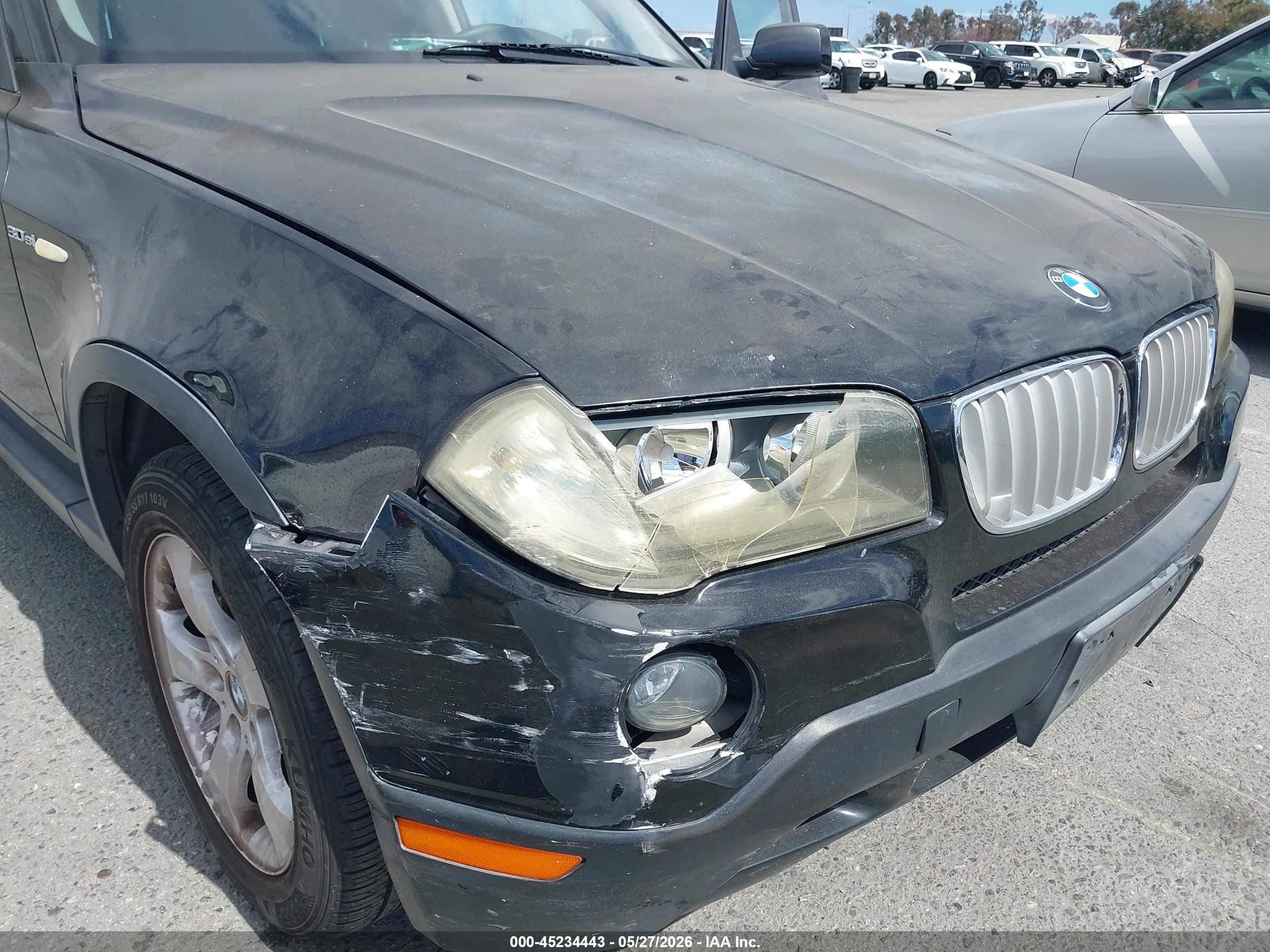 2008 Bmw X3 3.0si Black vin: WBXPC93488WJ06314