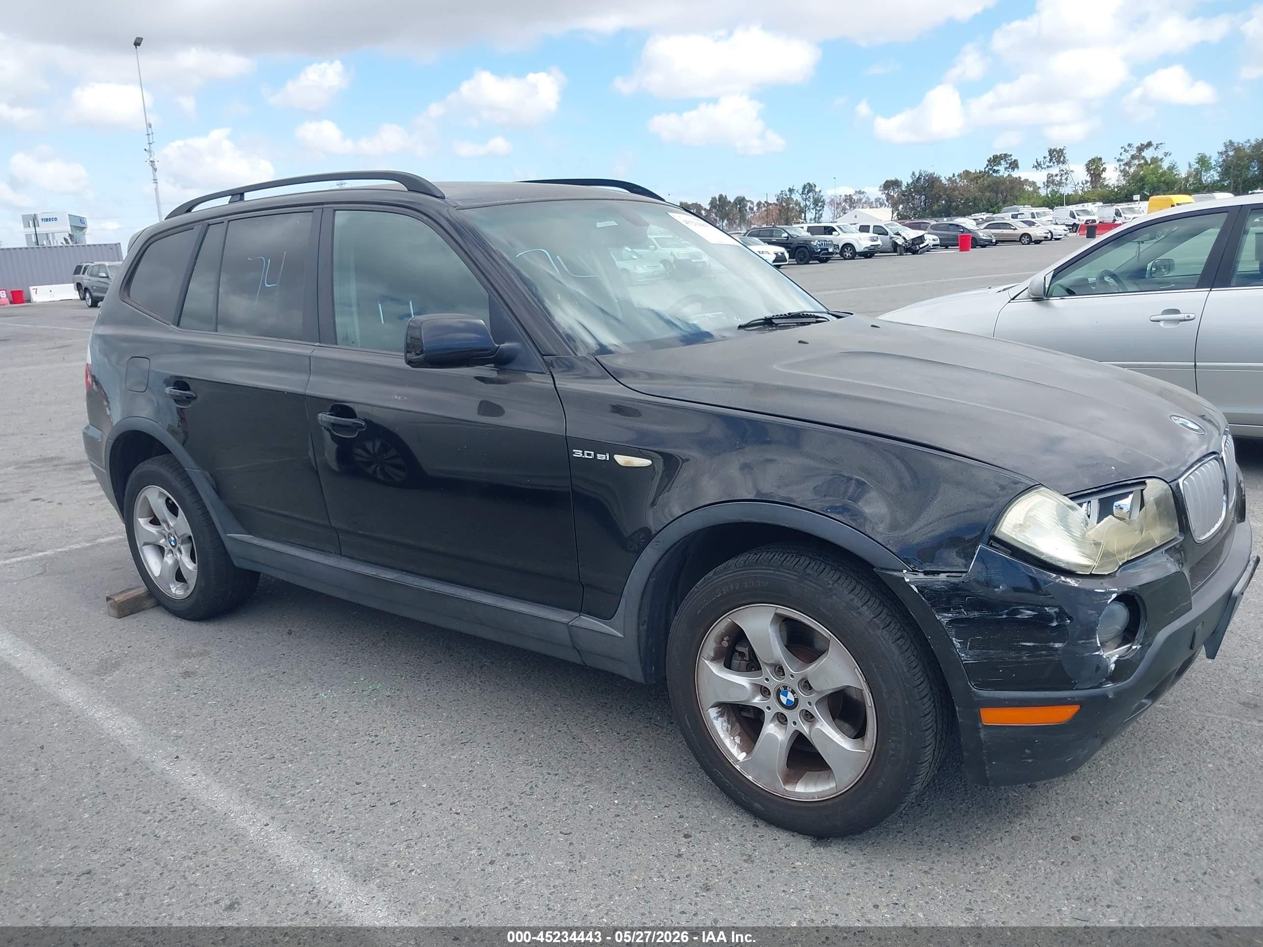 2008 Bmw X3 3.0si Black vin: WBXPC93488WJ06314