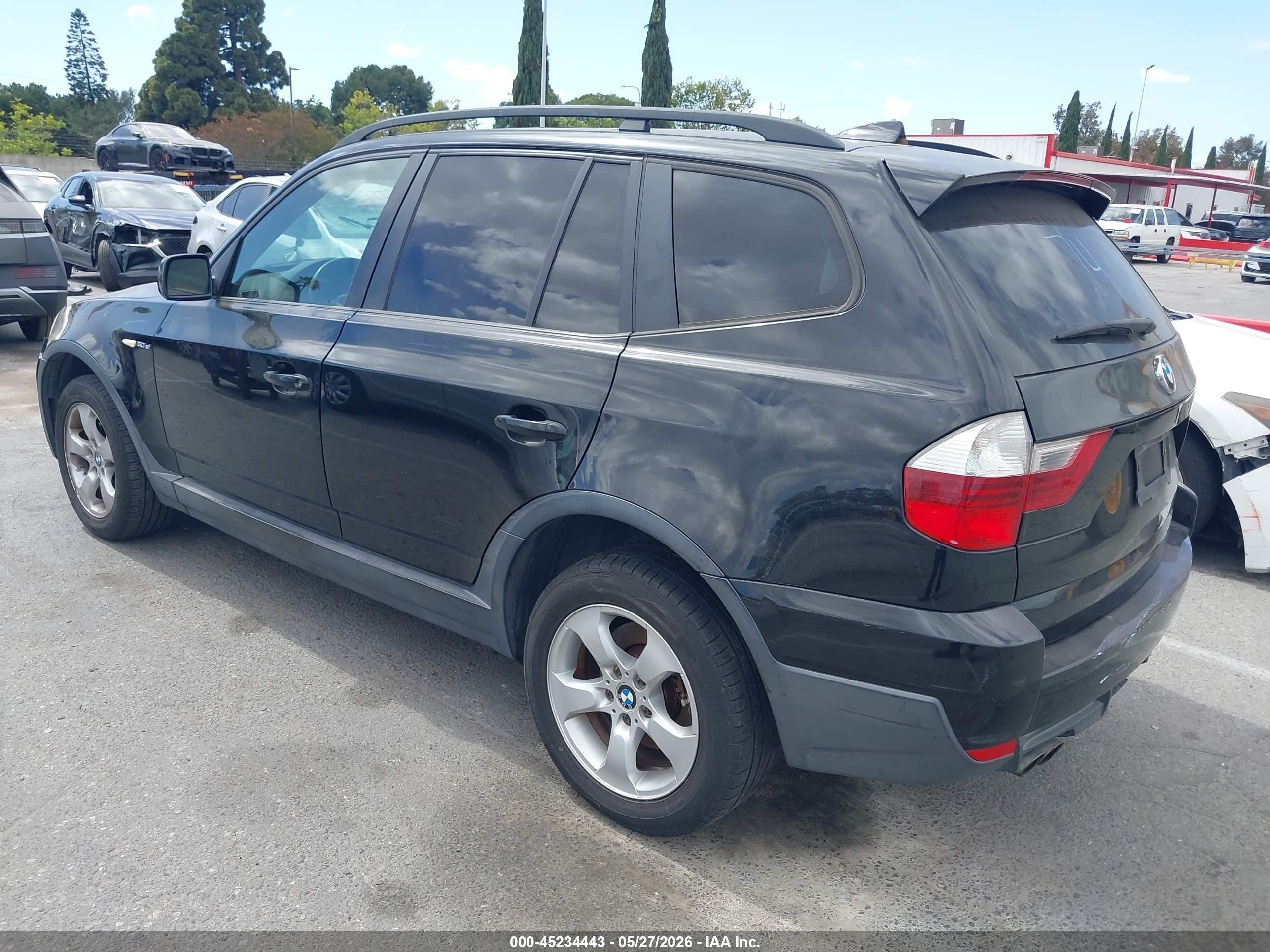 2008 Bmw X3 3.0si Black vin: WBXPC93488WJ06314