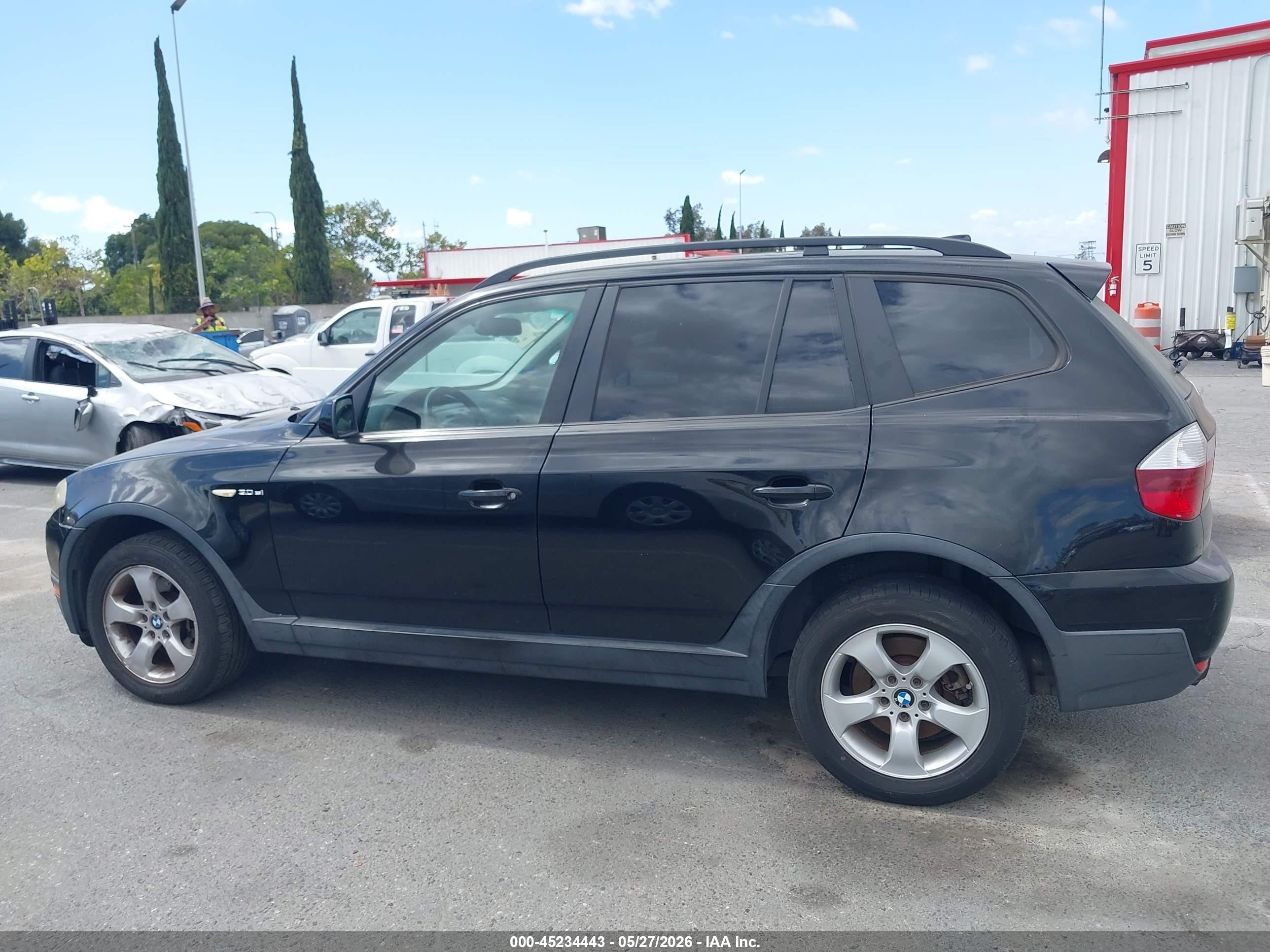 2008 Bmw X3 3.0si Black vin: WBXPC93488WJ06314