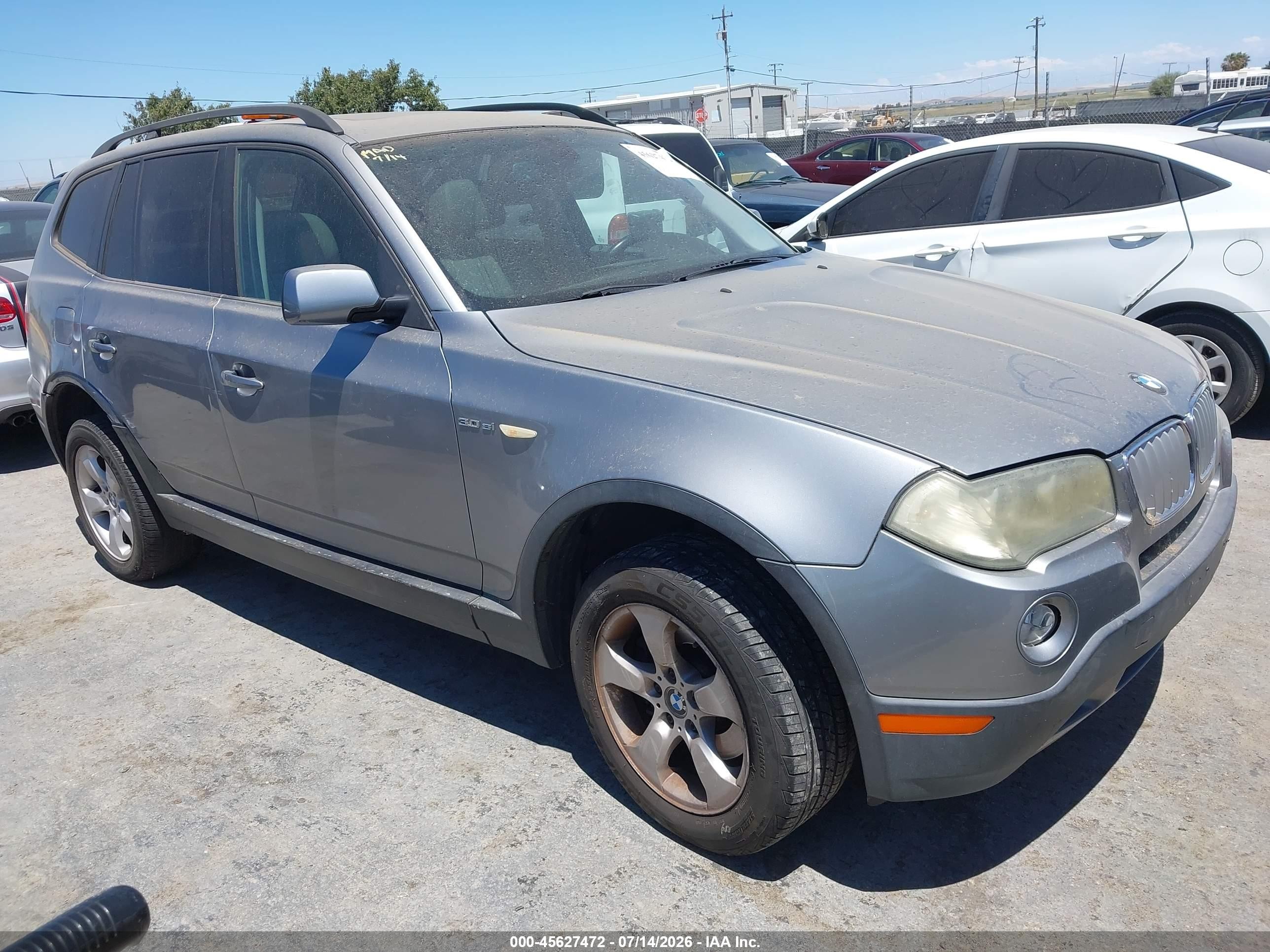 2008 Bmw X3 3.0si Silver vin: WBXPC93488WJ15174