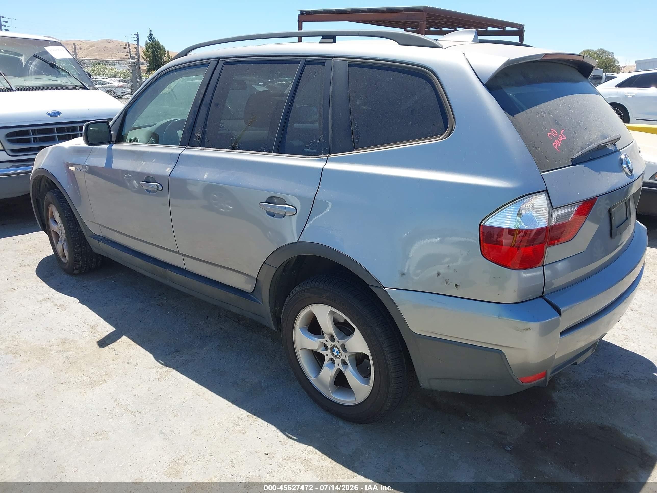 2008 Bmw X3 3.0si Silver vin: WBXPC93488WJ15174