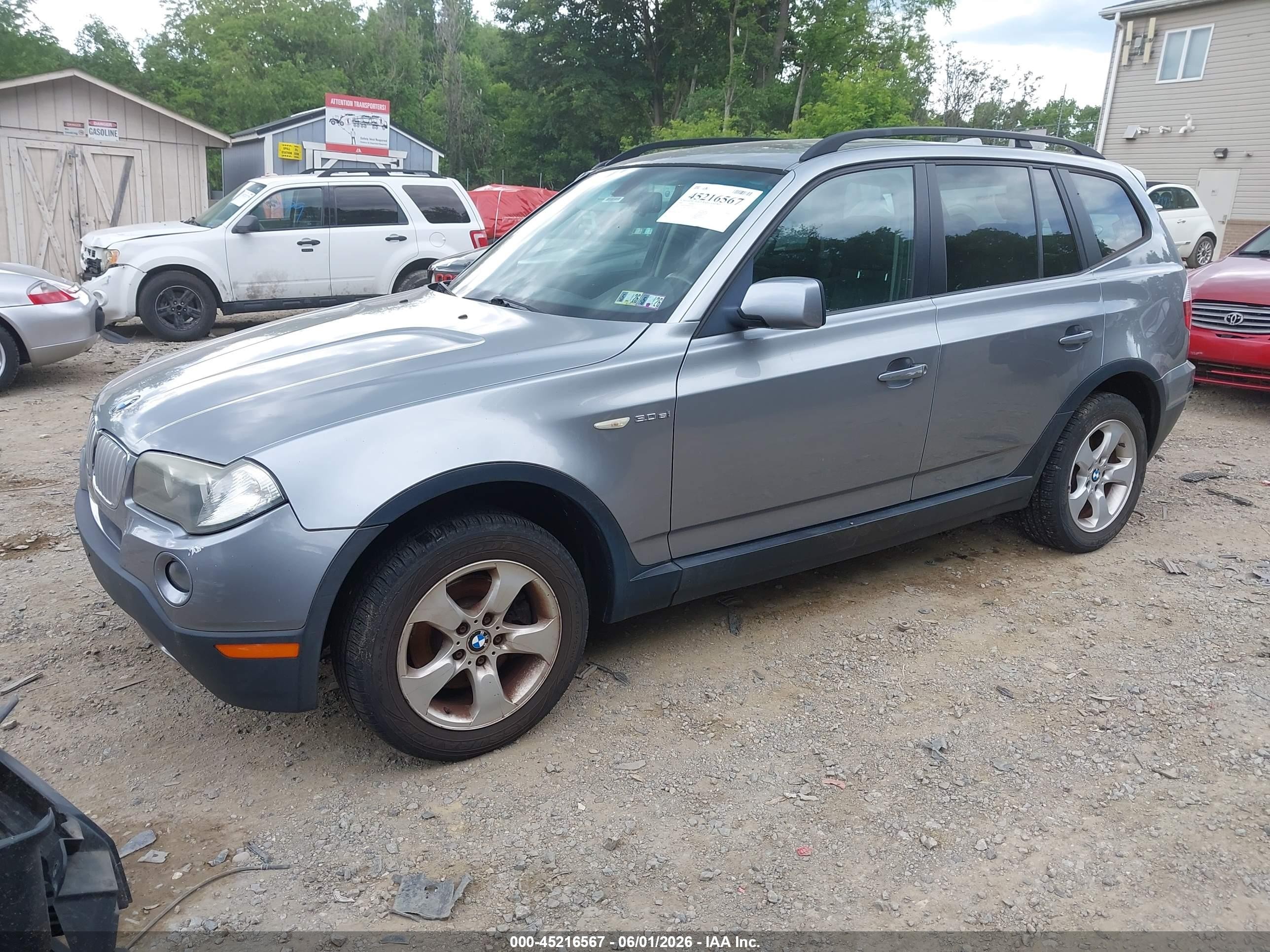 2008 Bmw X3 3.0si Gray vin: WBXPC93488WJ18396