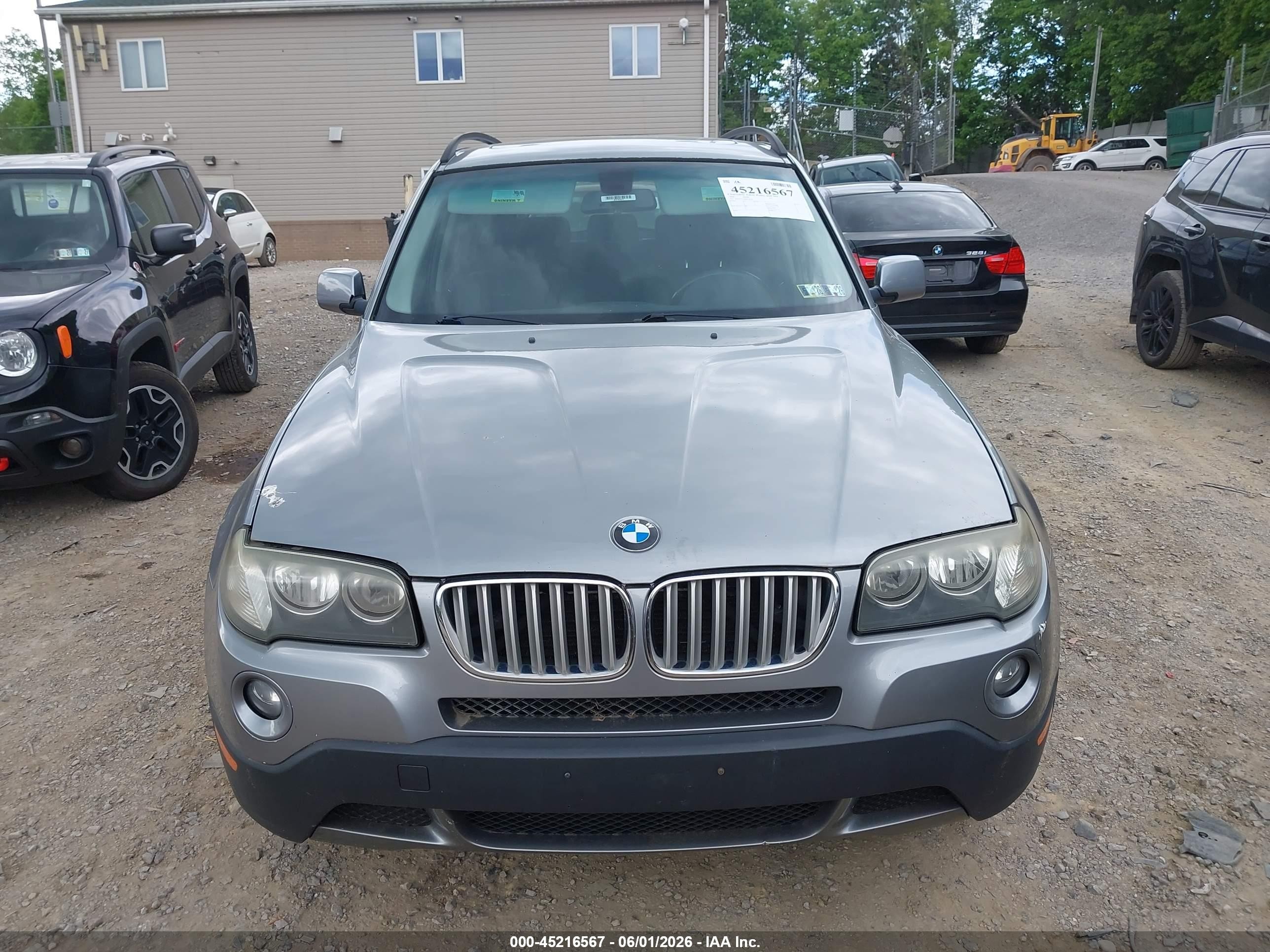 2008 Bmw X3 3.0si Gray vin: WBXPC93488WJ18396