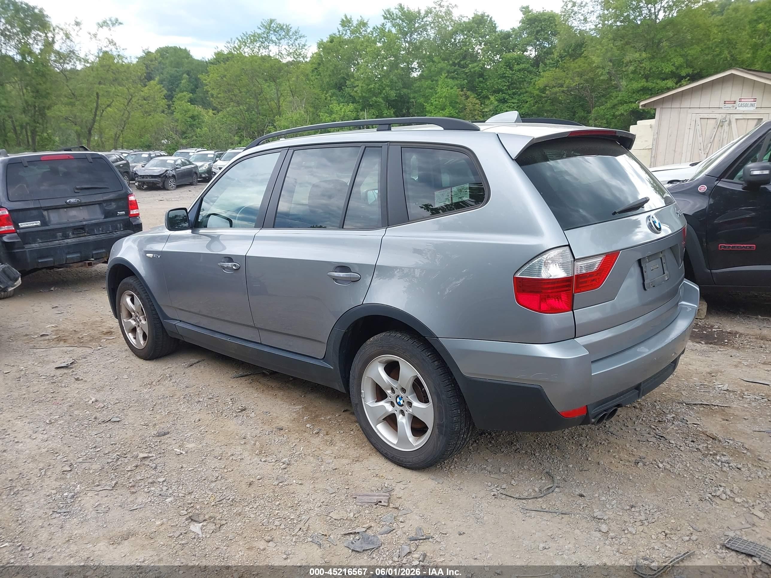 2008 Bmw X3 3.0si Gray vin: WBXPC93488WJ18396