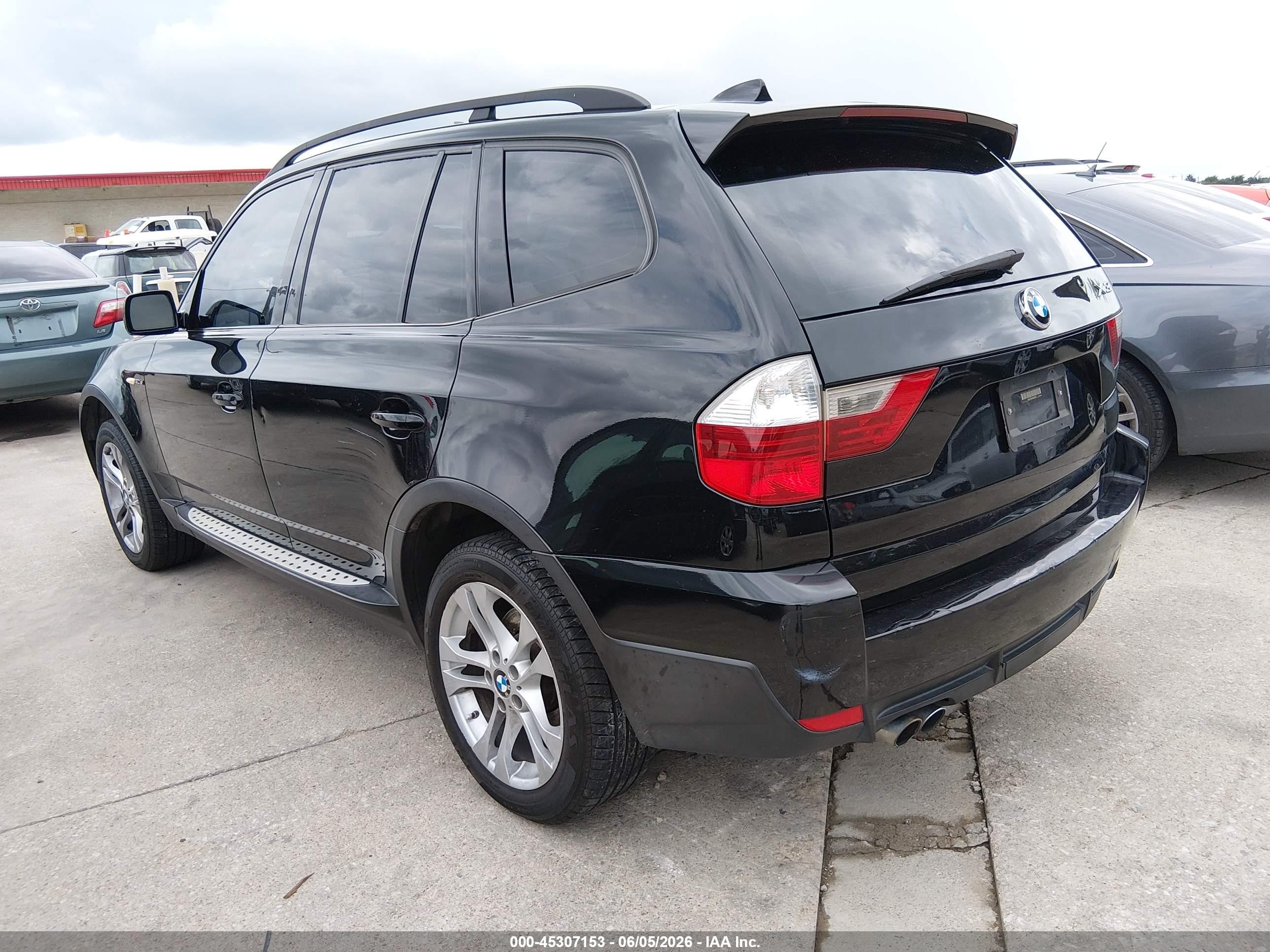 2008 Bmw X3 3.0si Black vin: WBXPC93488WJ20827