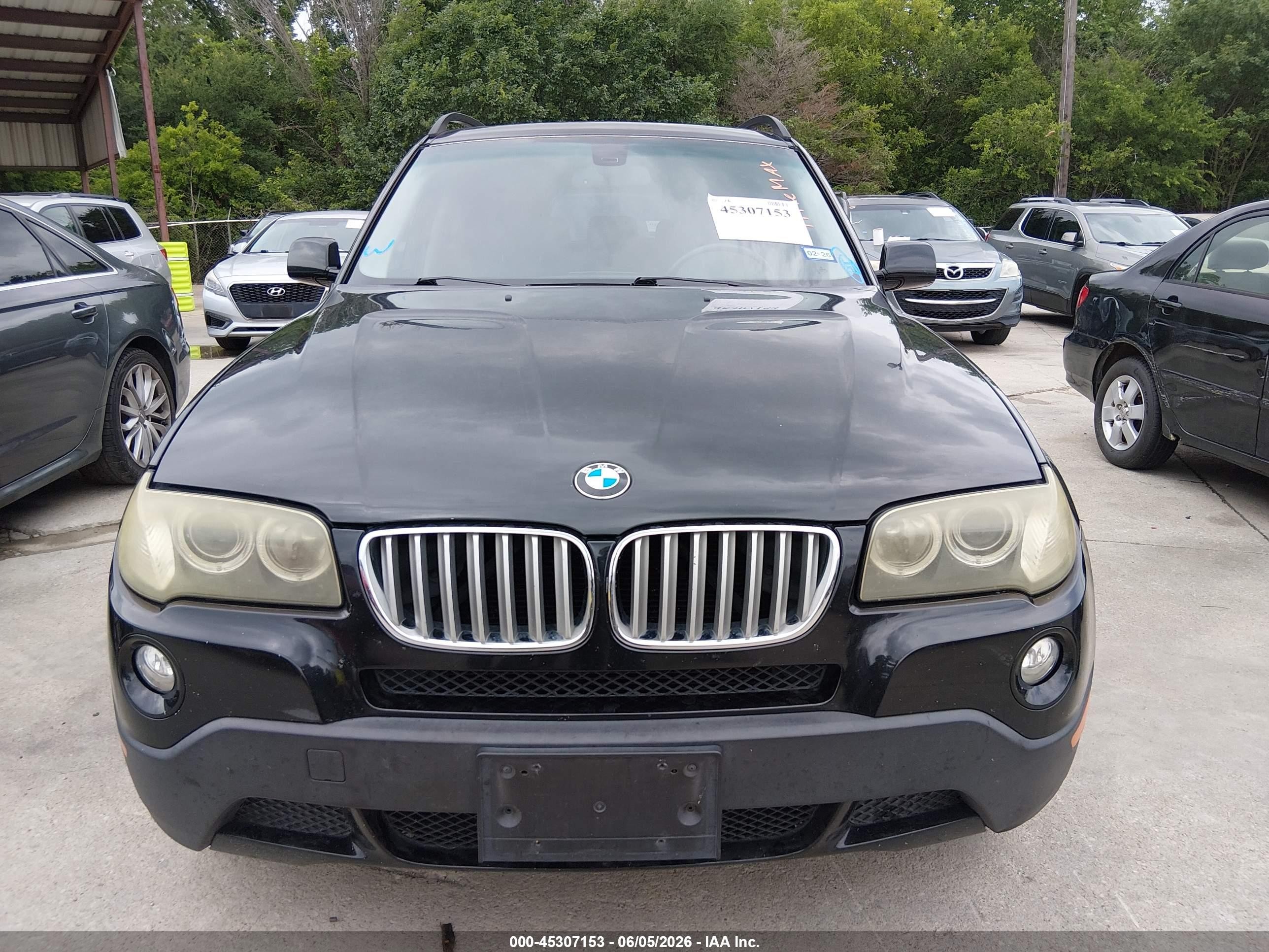 2008 Bmw X3 3.0si Black vin: WBXPC93488WJ20827