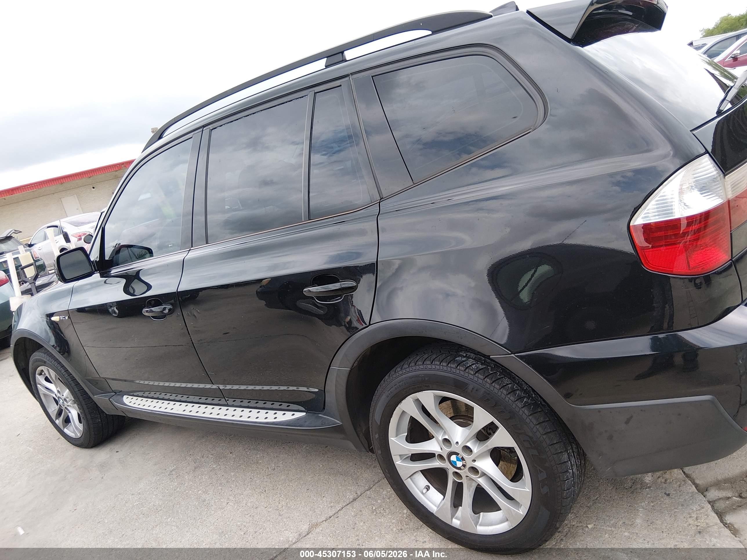 2008 Bmw X3 3.0si Black vin: WBXPC93488WJ20827