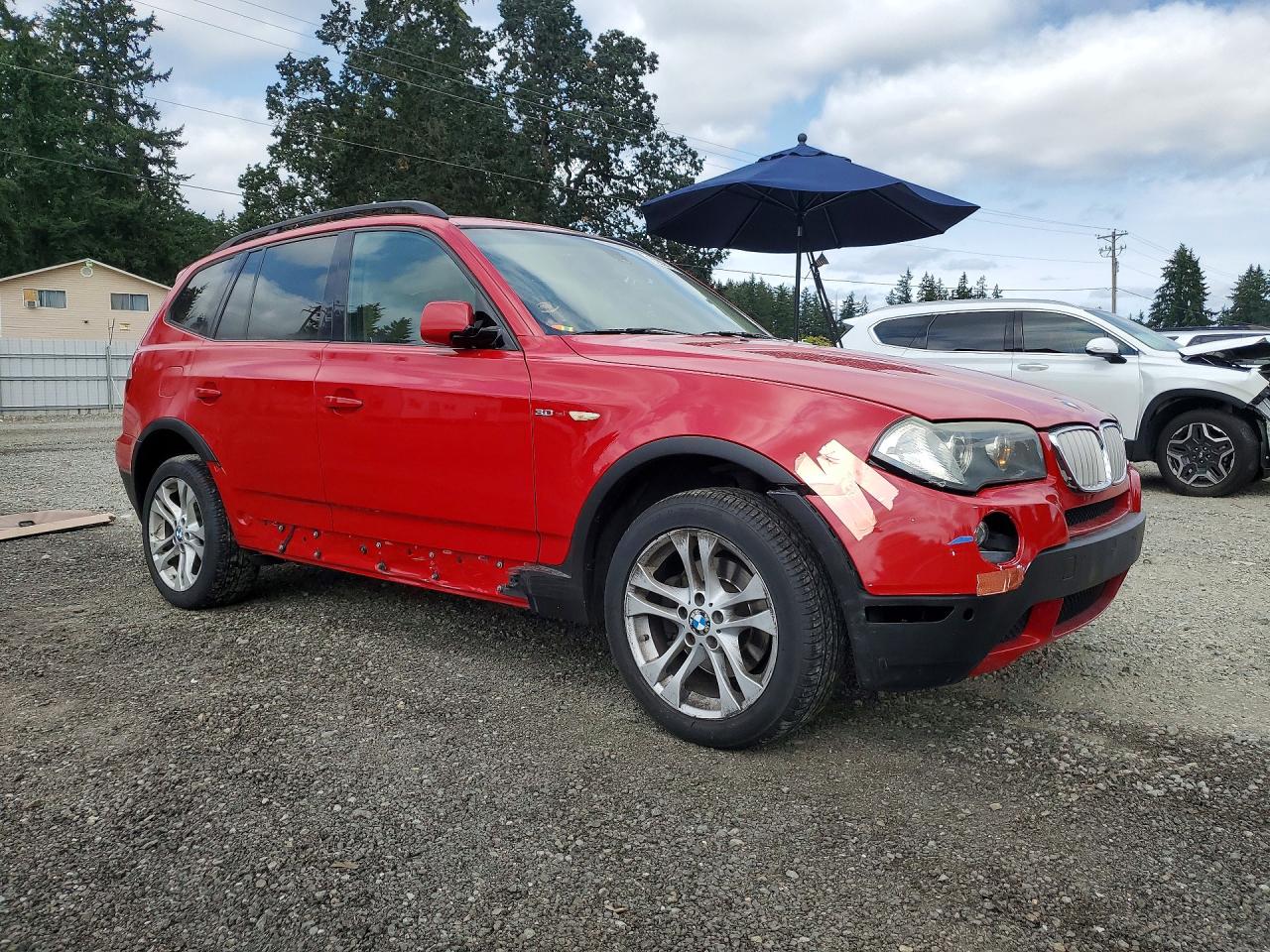2008 Bmw X3 3.0si Red vin: WBXPC93488WJ20889