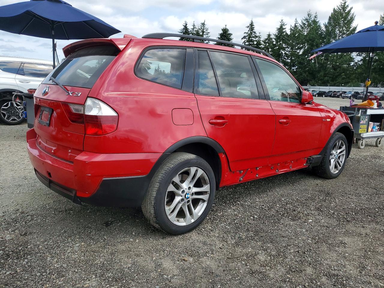 2008 Bmw X3 3.0si Red vin: WBXPC93488WJ20889