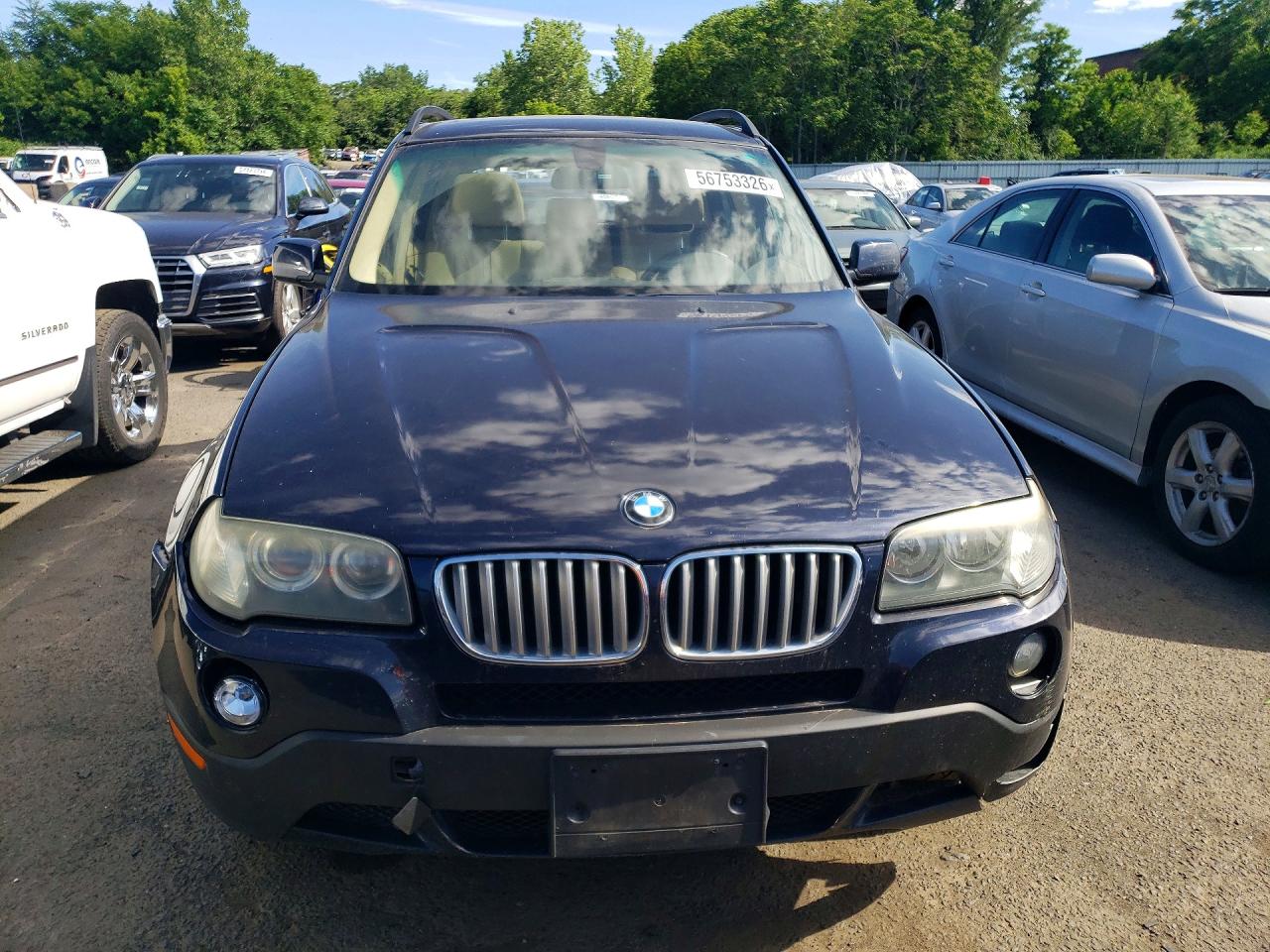 2009 Bmw X3 Xdrive30i Blue vin: WBXPC93489WJ25415