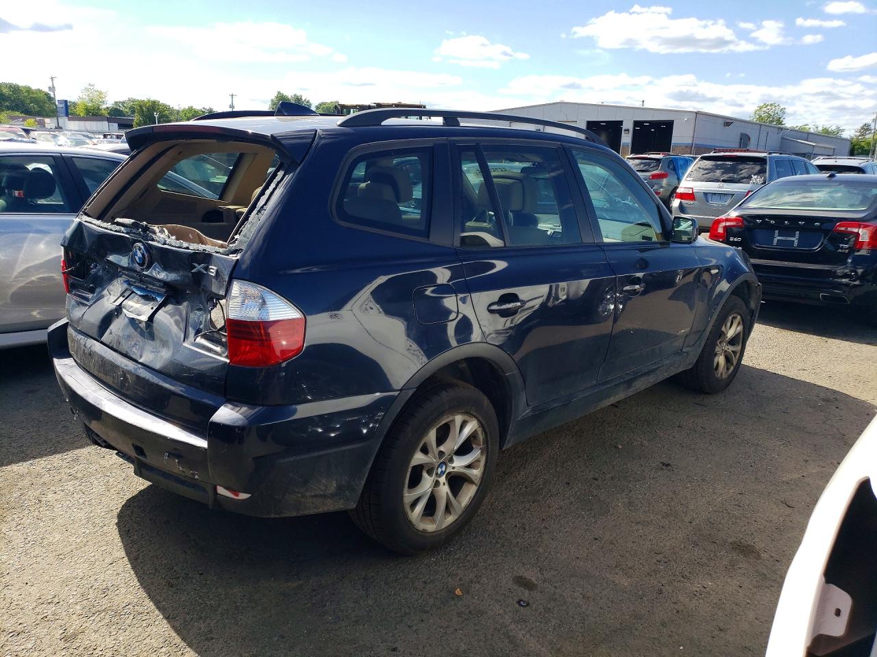 2009 Bmw X3 Xdrive30i Blue vin: WBXPC93489WJ25415