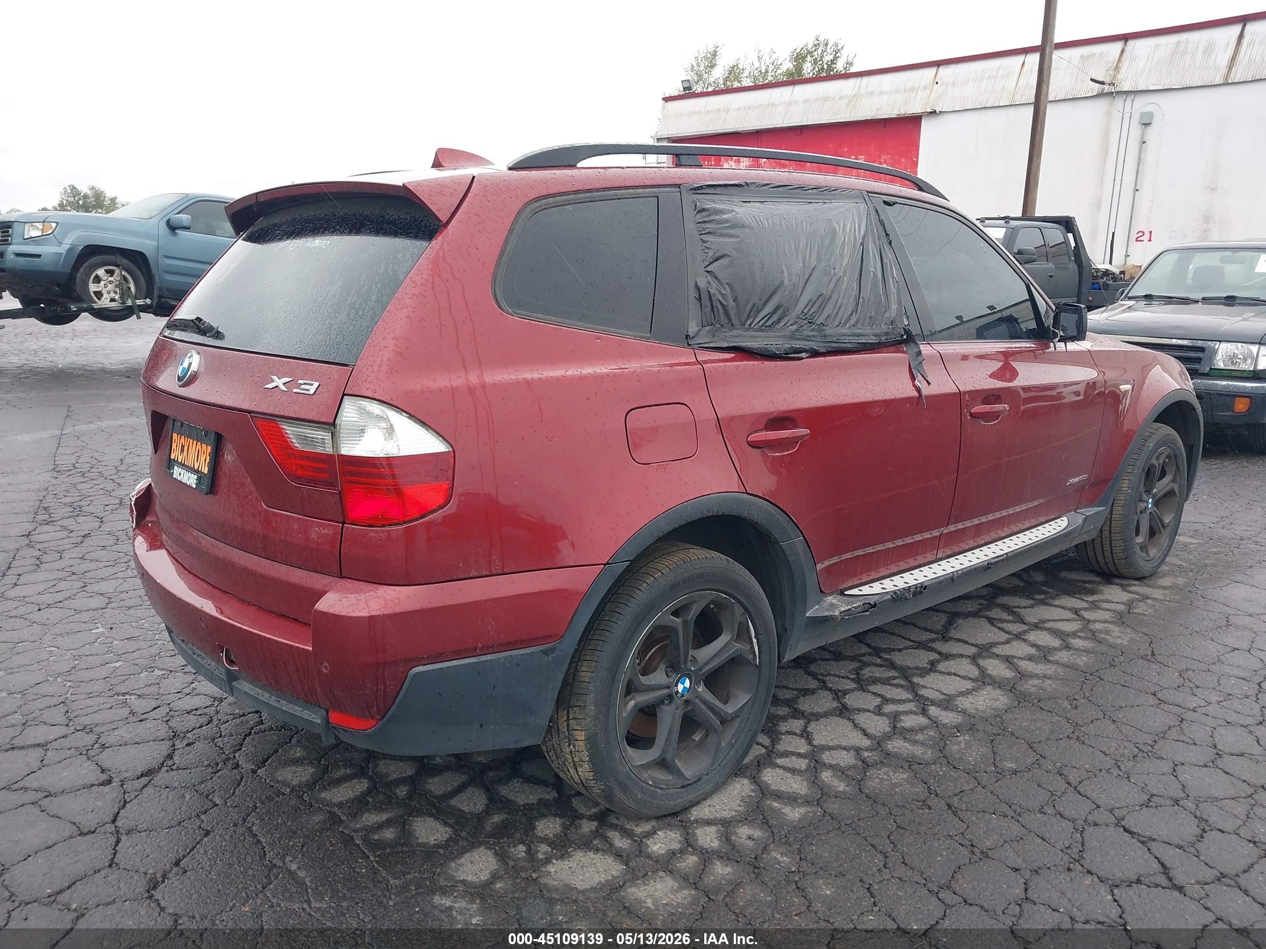 2009 Bmw X3 Xdrive30i Red vin: WBXPC93489WJ27133