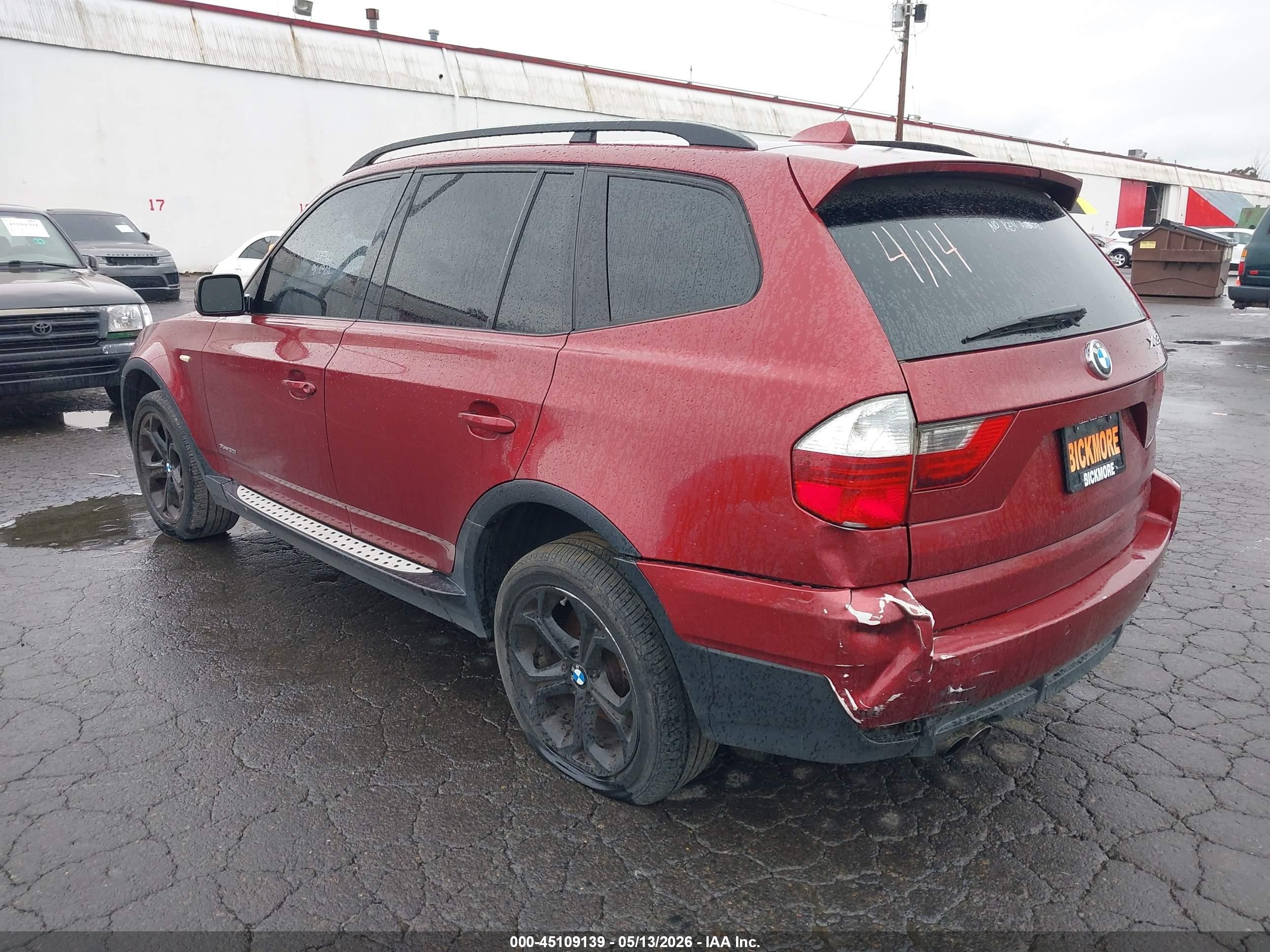 2009 Bmw X3 Xdrive30i Red vin: WBXPC93489WJ27133