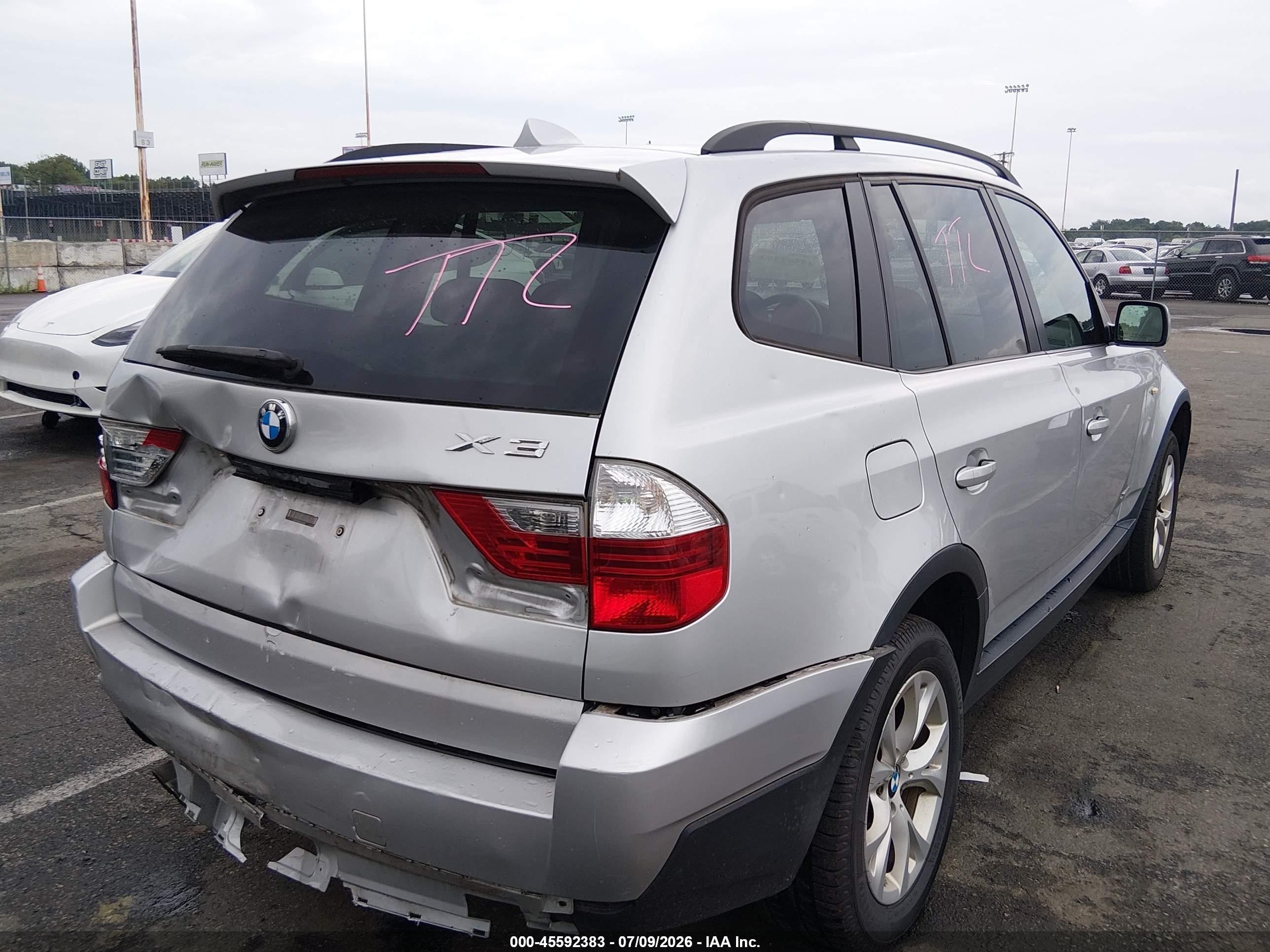 2009 Bmw X3 Xdrive30i Silver vin: WBXPC93489WJ30601