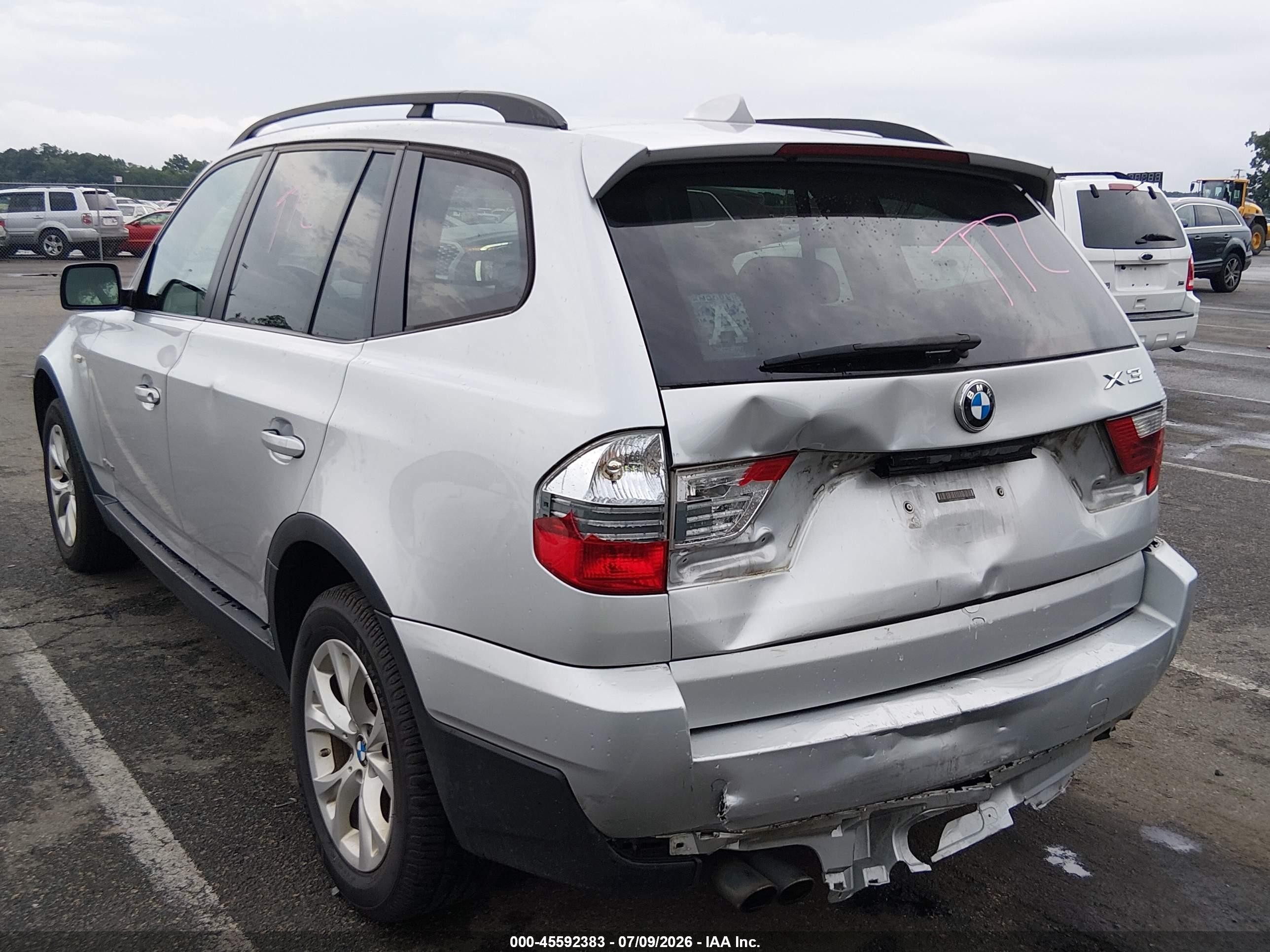 2009 Bmw X3 Xdrive30i Silver vin: WBXPC93489WJ30601