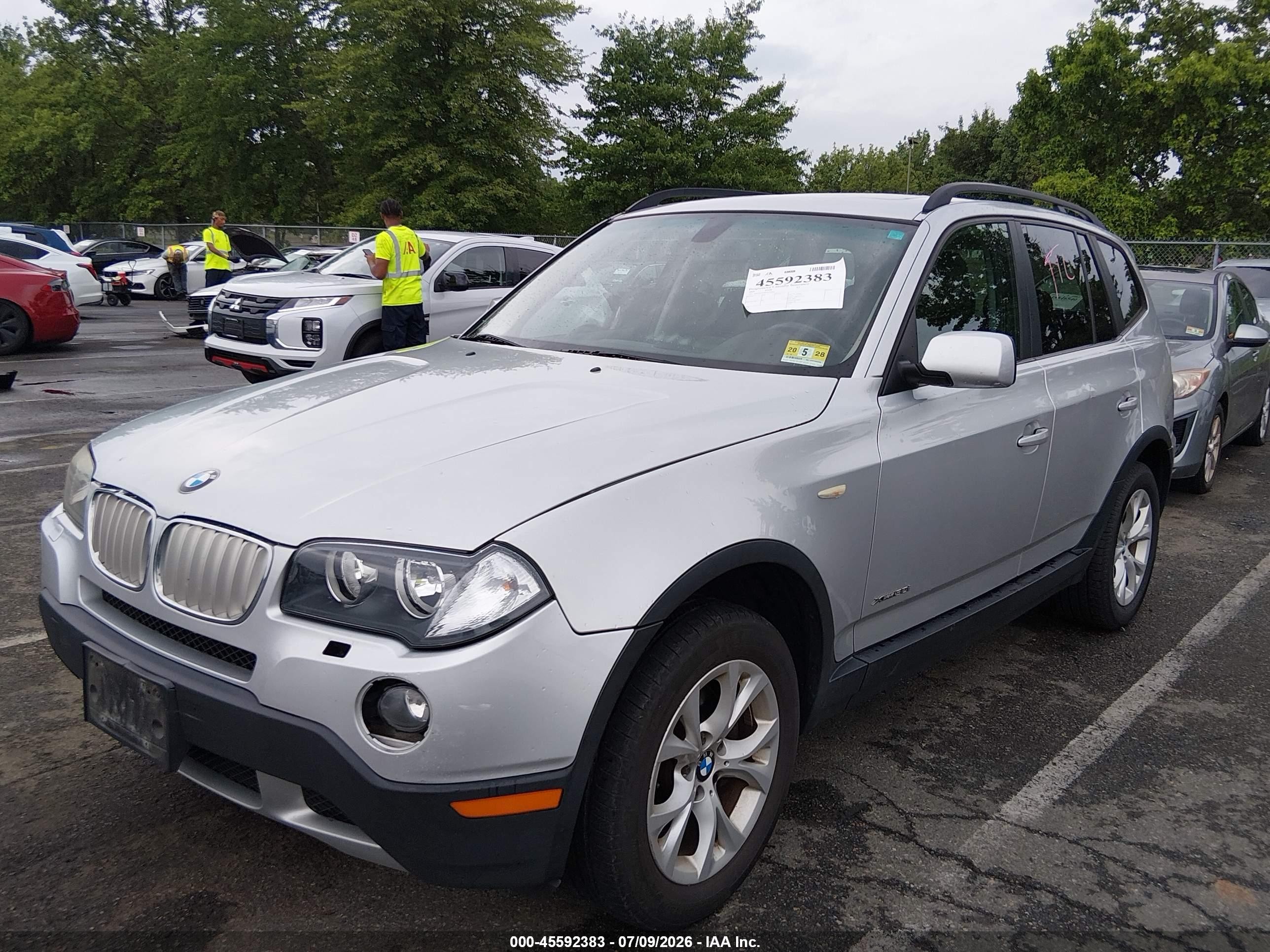 2009 Bmw X3 Xdrive30i Silver vin: WBXPC93489WJ30601
