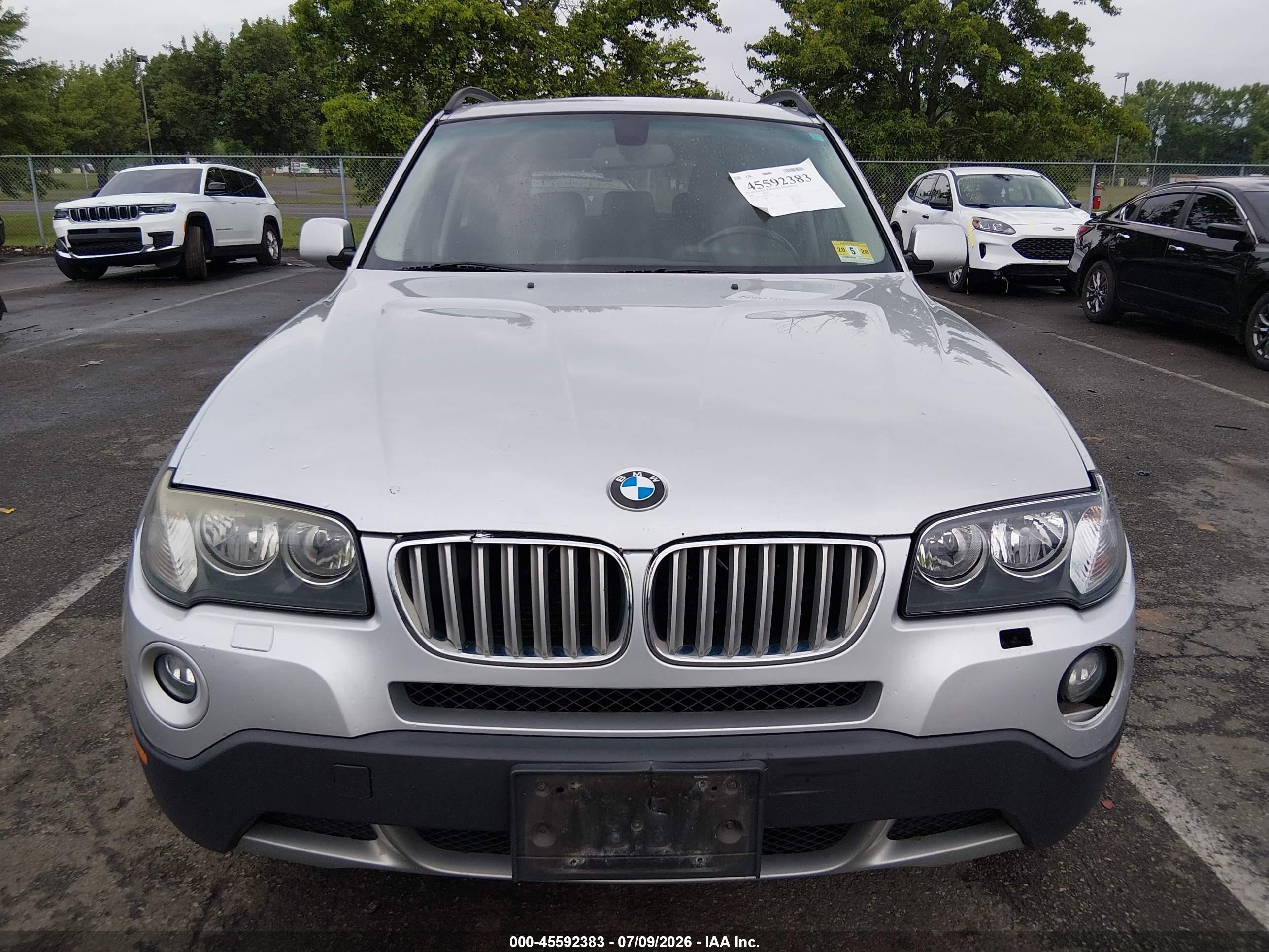 2009 Bmw X3 Xdrive30i Silver vin: WBXPC93489WJ30601