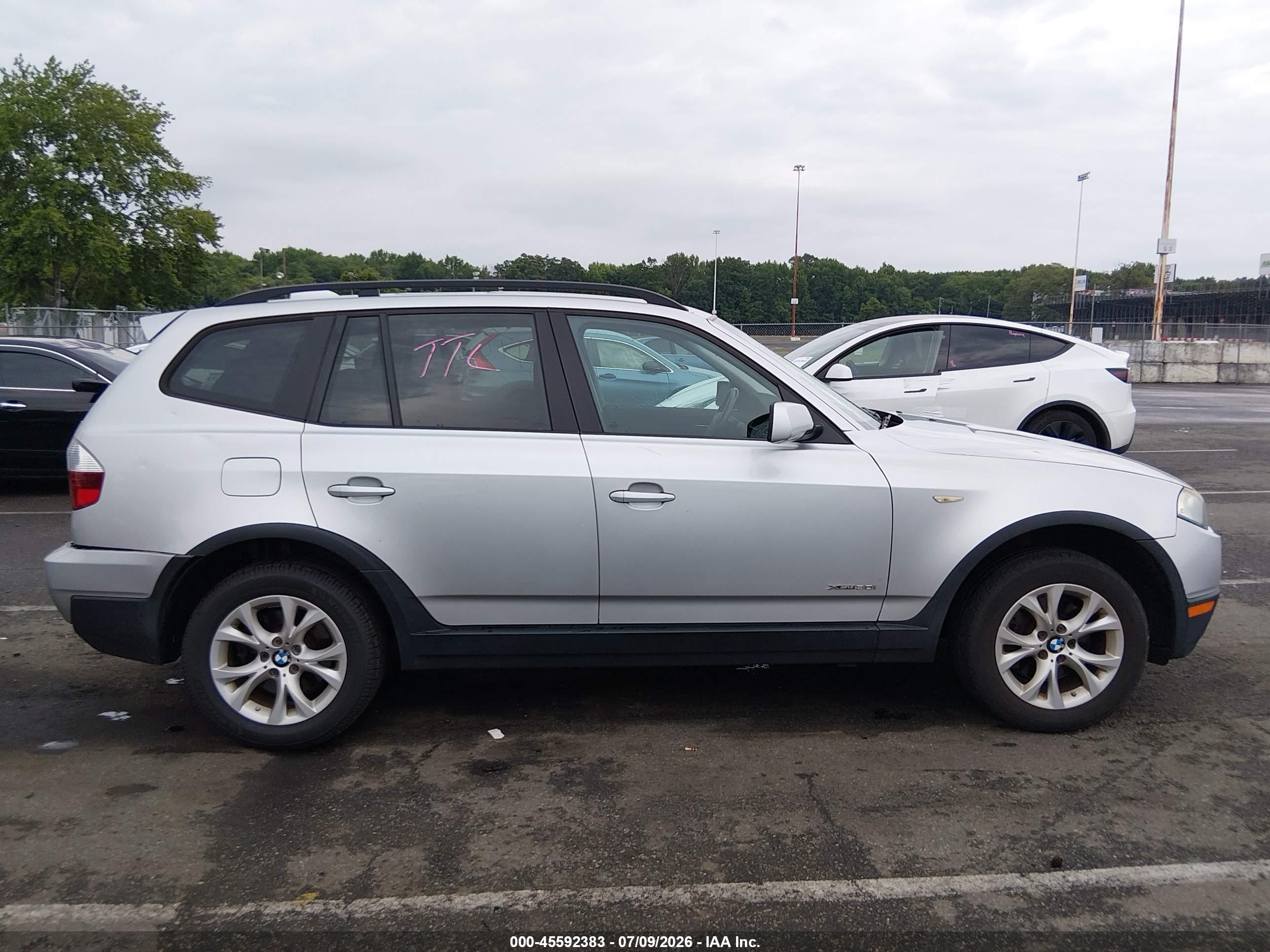 2009 Bmw X3 Xdrive30i Silver vin: WBXPC93489WJ30601
