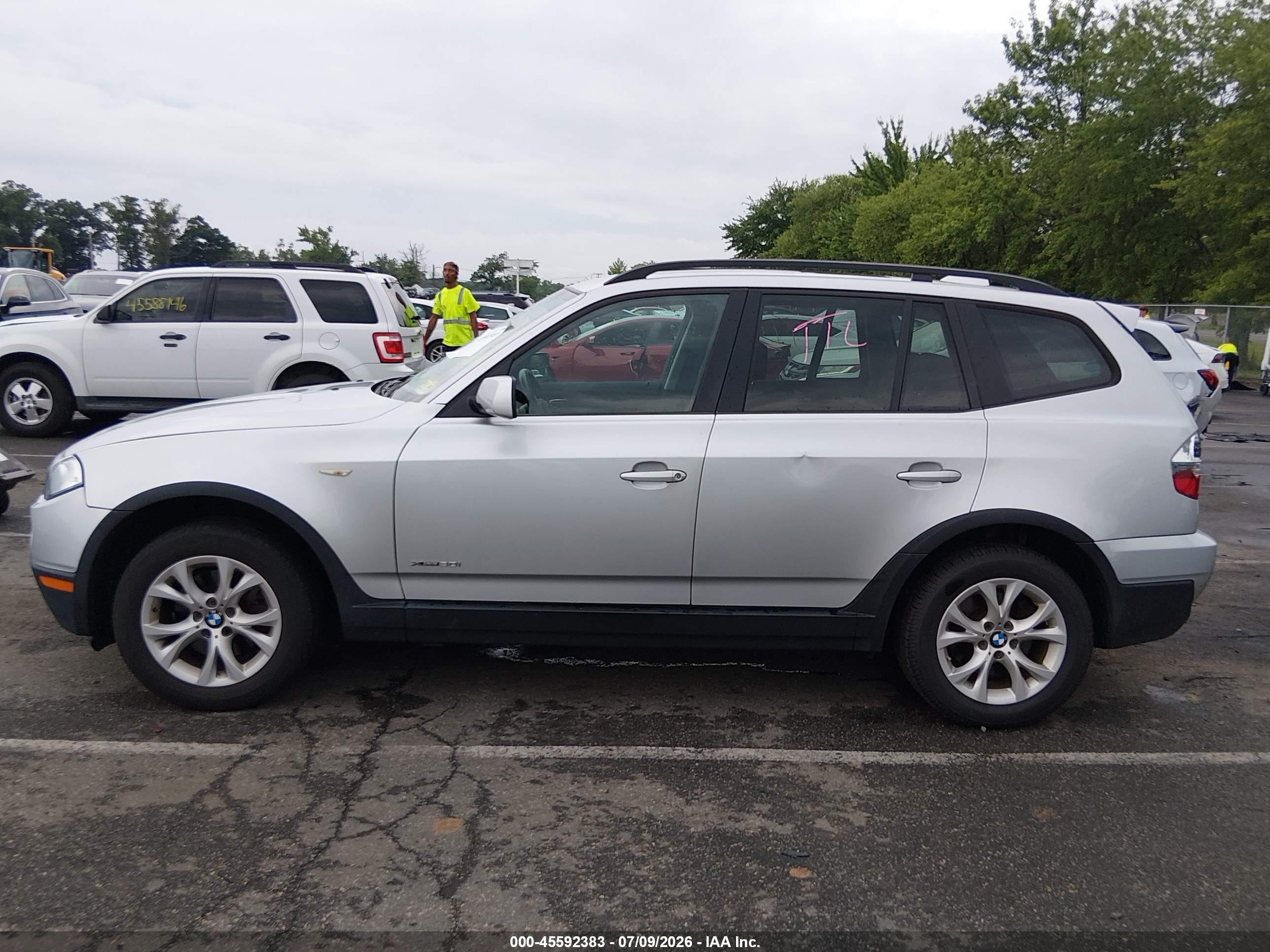 2009 Bmw X3 Xdrive30i Silver vin: WBXPC93489WJ30601