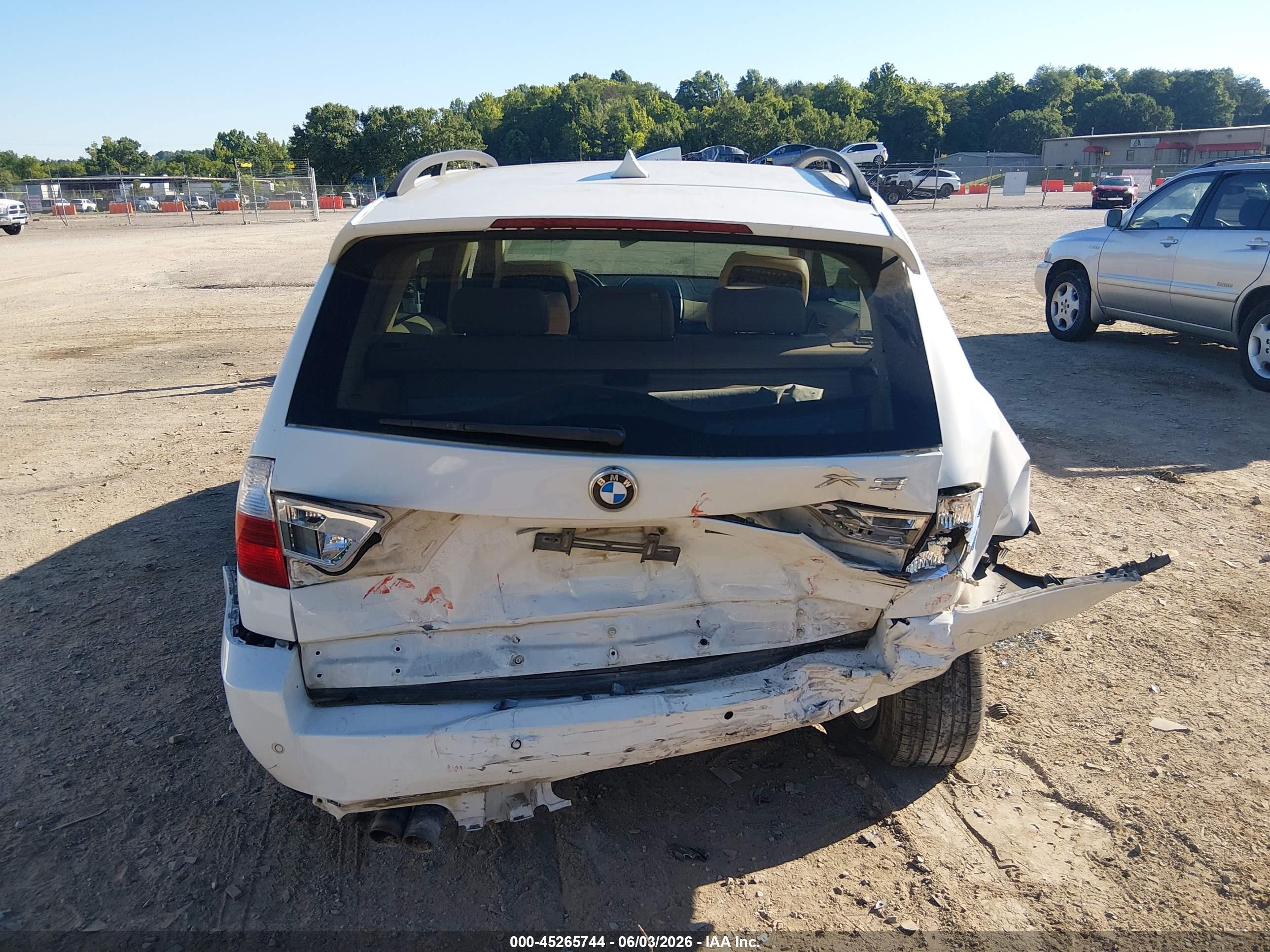 2008 Bmw X3 3.0si White vin: WBXPC93498WJ19430