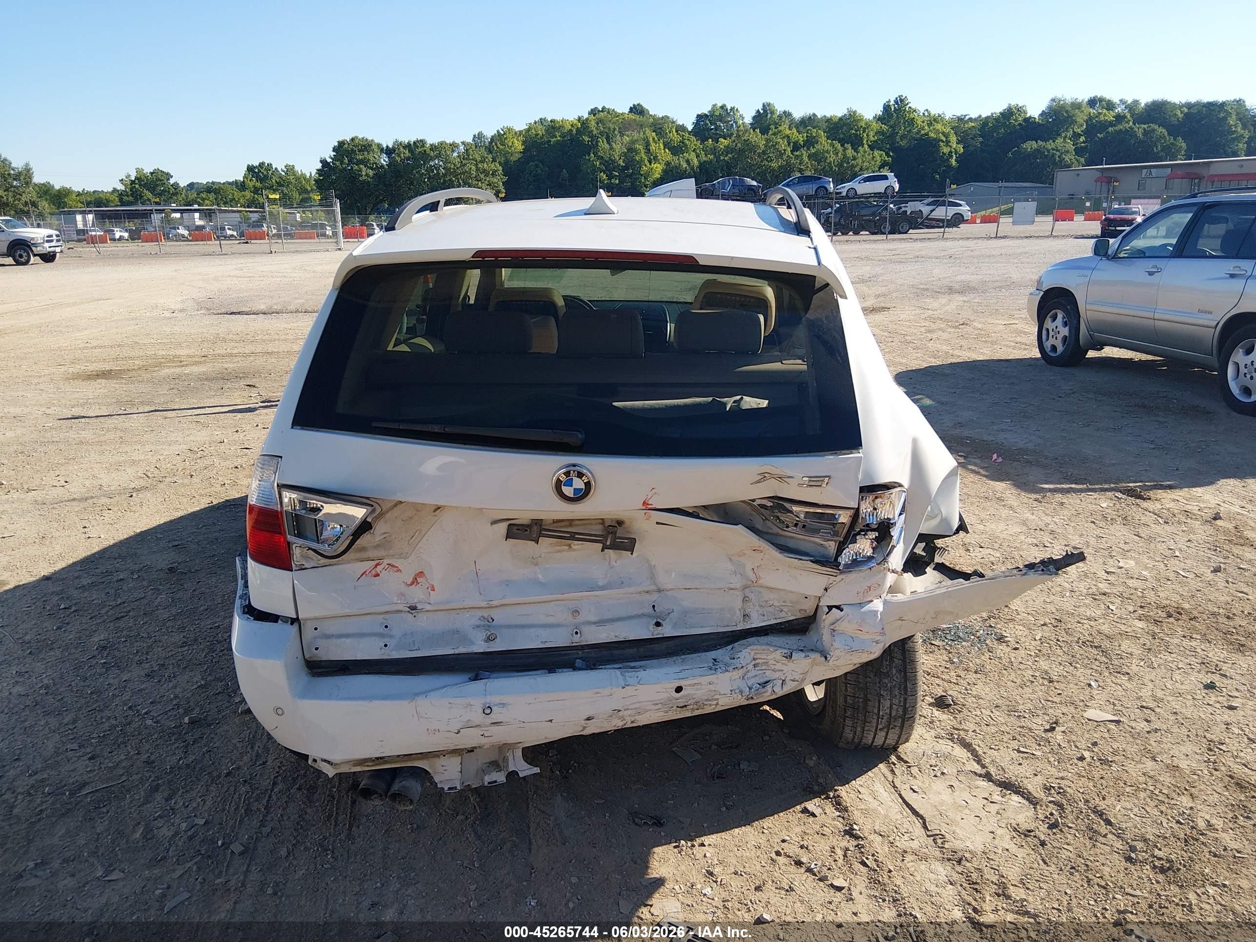 2008 Bmw X3 3.0si White vin: WBXPC93498WJ19430