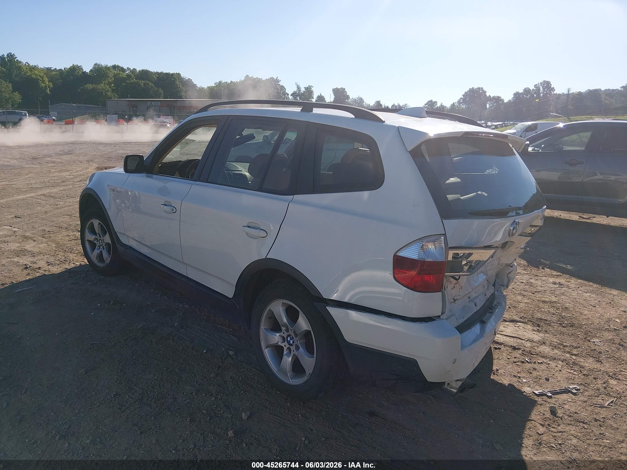 2008 Bmw X3 3.0si White vin: WBXPC93498WJ19430
