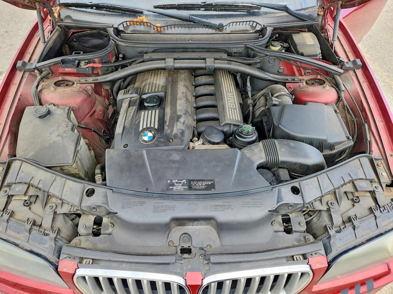 2009 Bmw X3 Xdrive30i Burgundy vin: WBXPC93499WJ29845