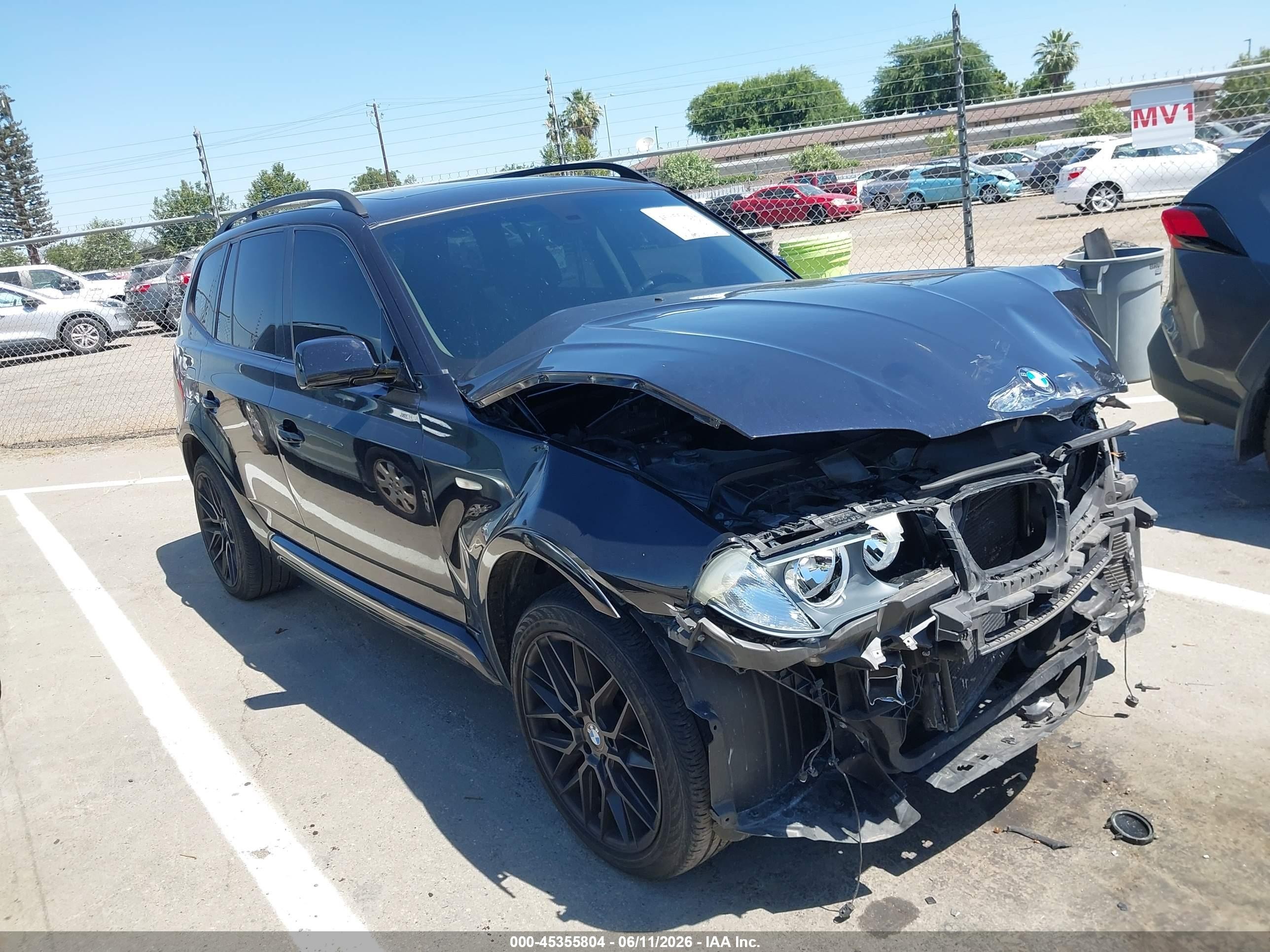 2008 Bmw X3 3.0si Серый vin: WBXPC934X8WJ04810