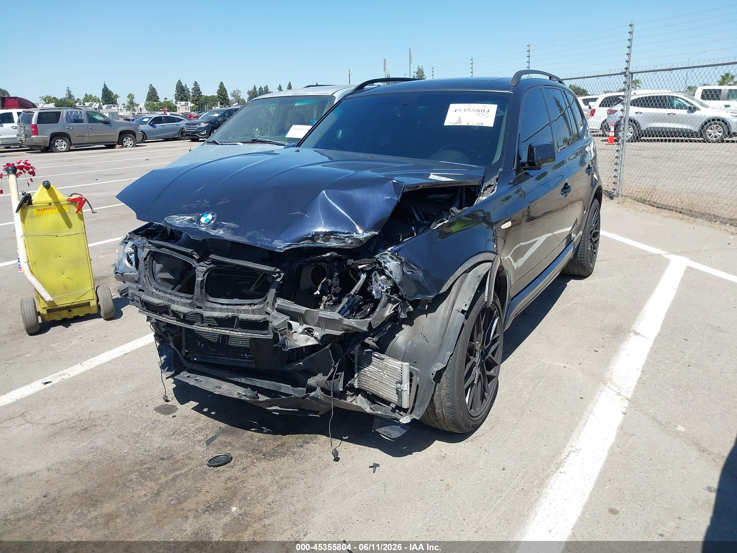 2008 Bmw X3 3.0si Серый vin: WBXPC934X8WJ04810