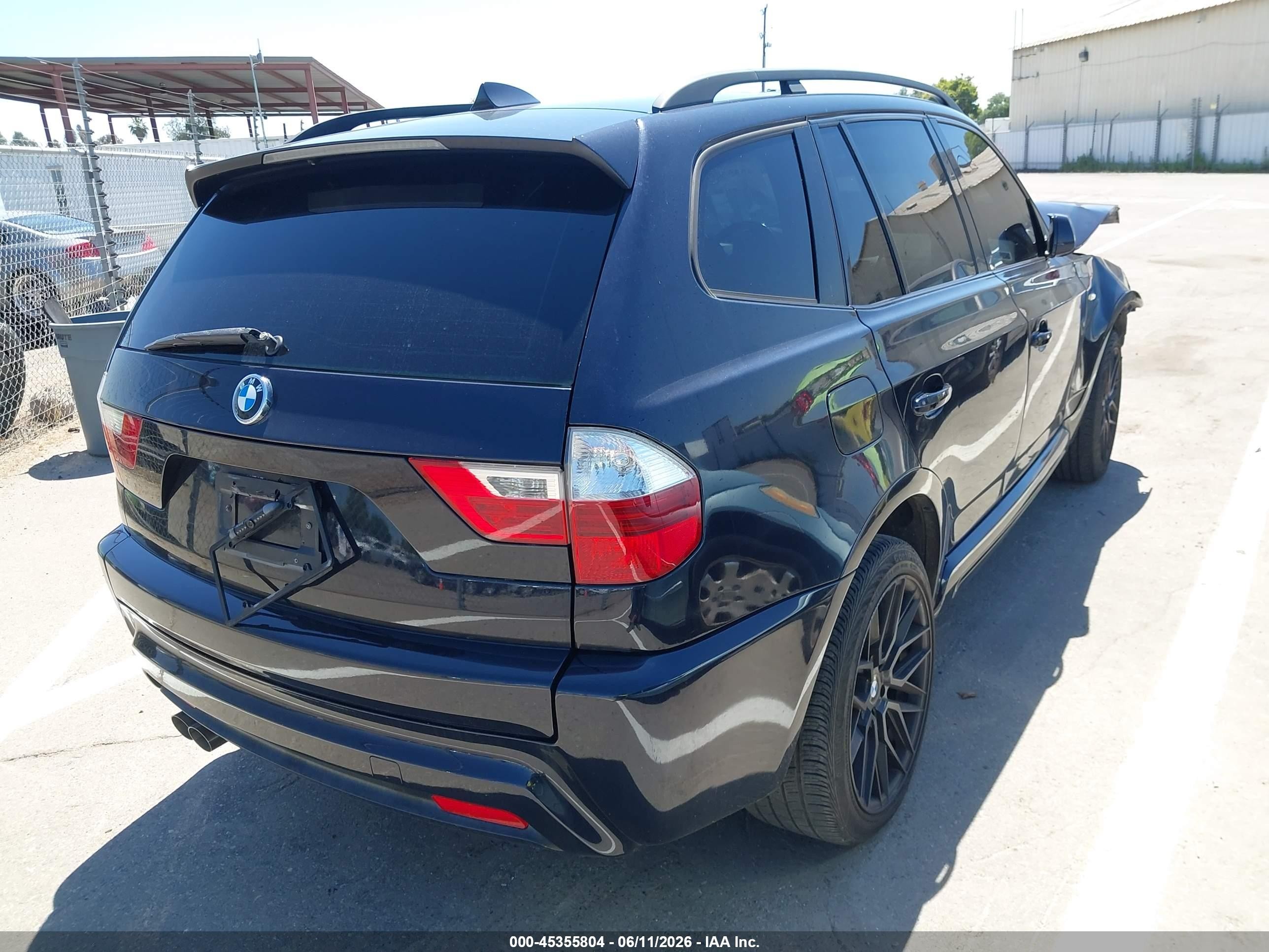 2008 Bmw X3 3.0si Серый vin: WBXPC934X8WJ04810