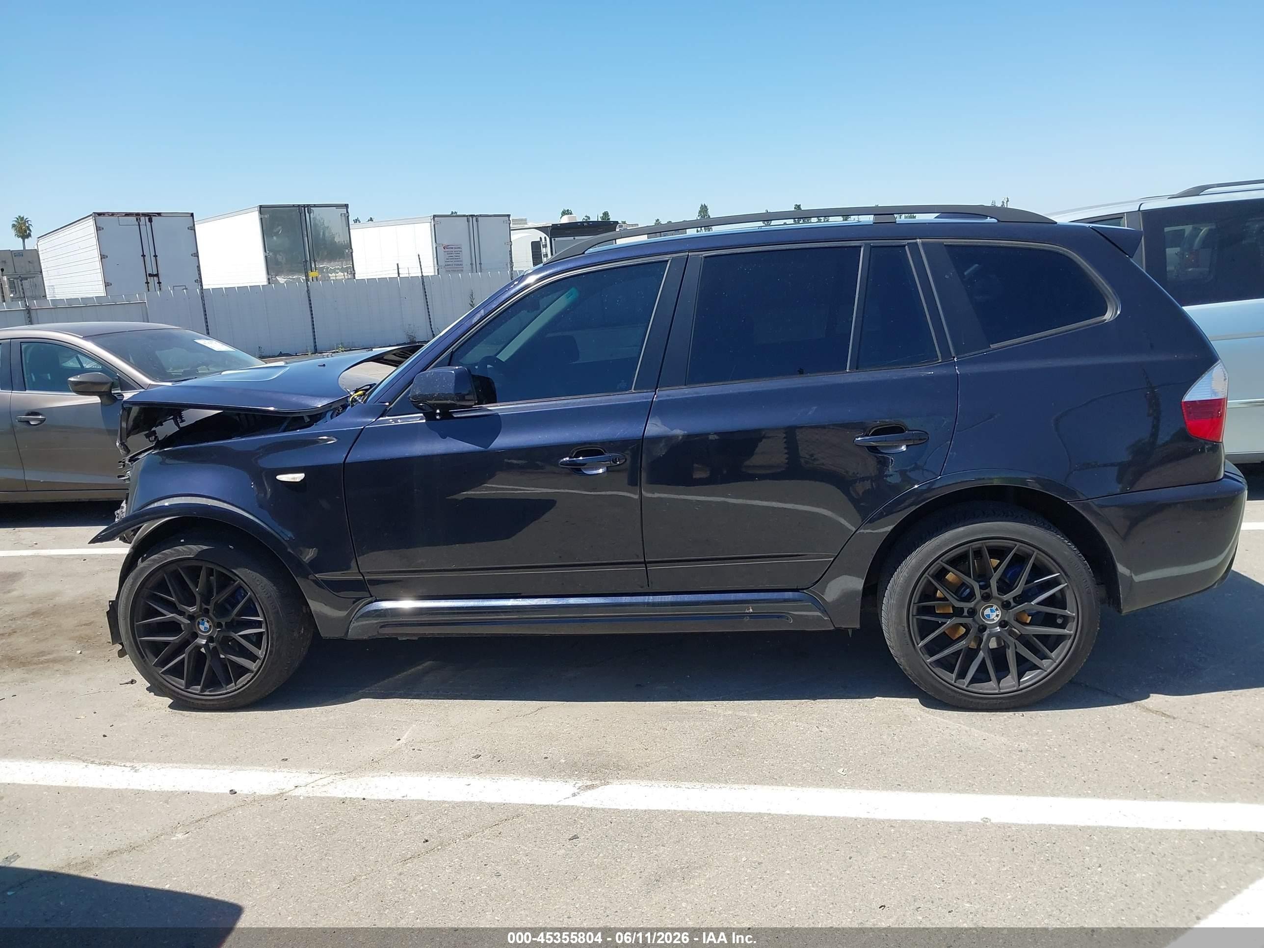 2008 Bmw X3 3.0si Серый vin: WBXPC934X8WJ04810