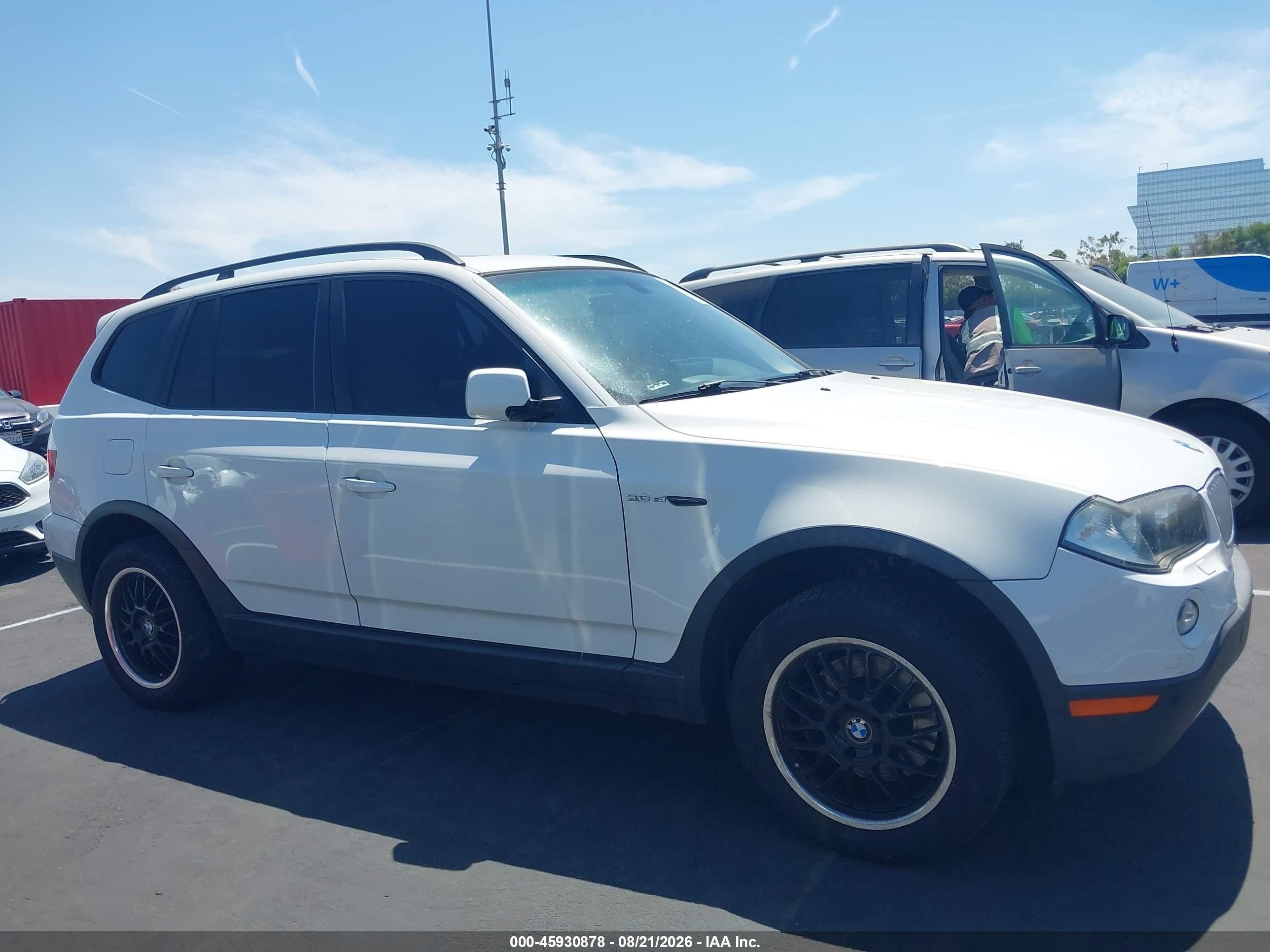 2008 Bmw X3 3.0si White vin: WBXPC934X8WJ10574