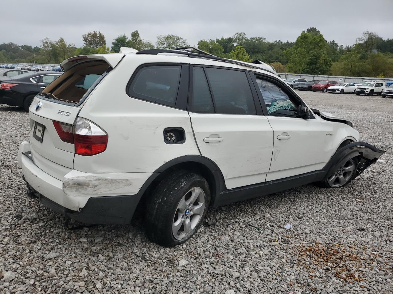 2008 Bmw X3 3.0si White vin: WBXPC934X8WJ23759
