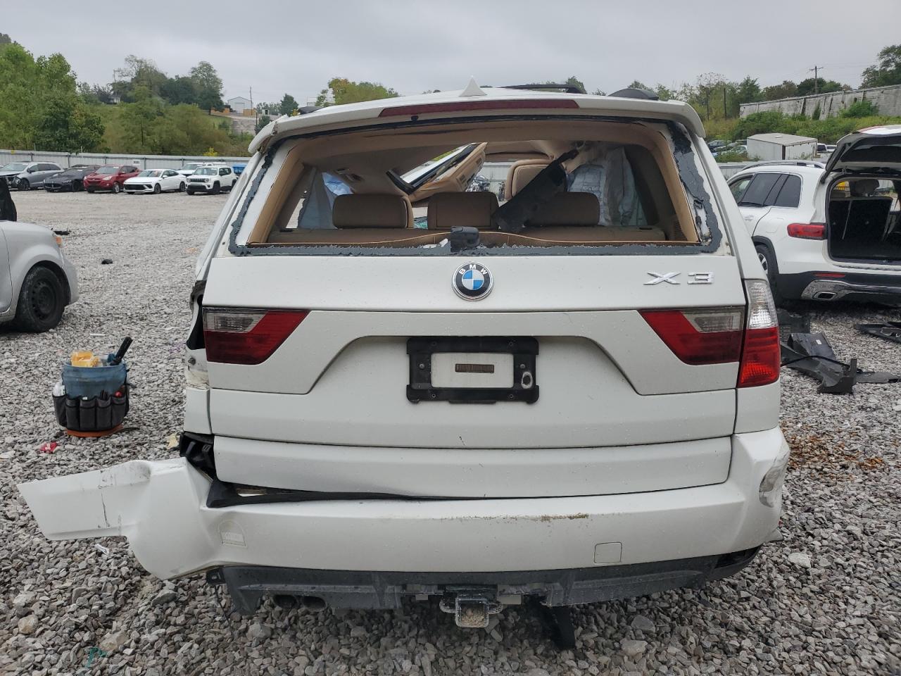 2008 Bmw X3 3.0si White vin: WBXPC934X8WJ23759