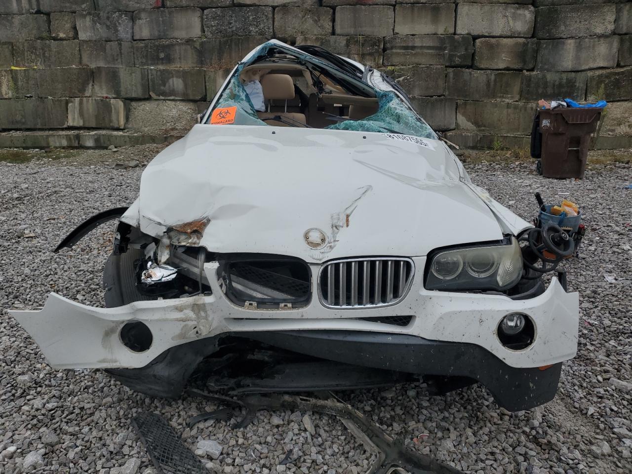 2008 Bmw X3 3.0si White vin: WBXPC934X8WJ23759