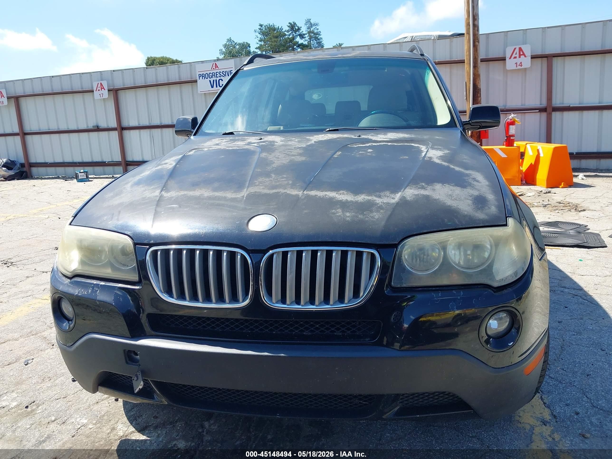 2008 Bmw X3 3.0si Black vin: WBXPC934X8WJ23941
