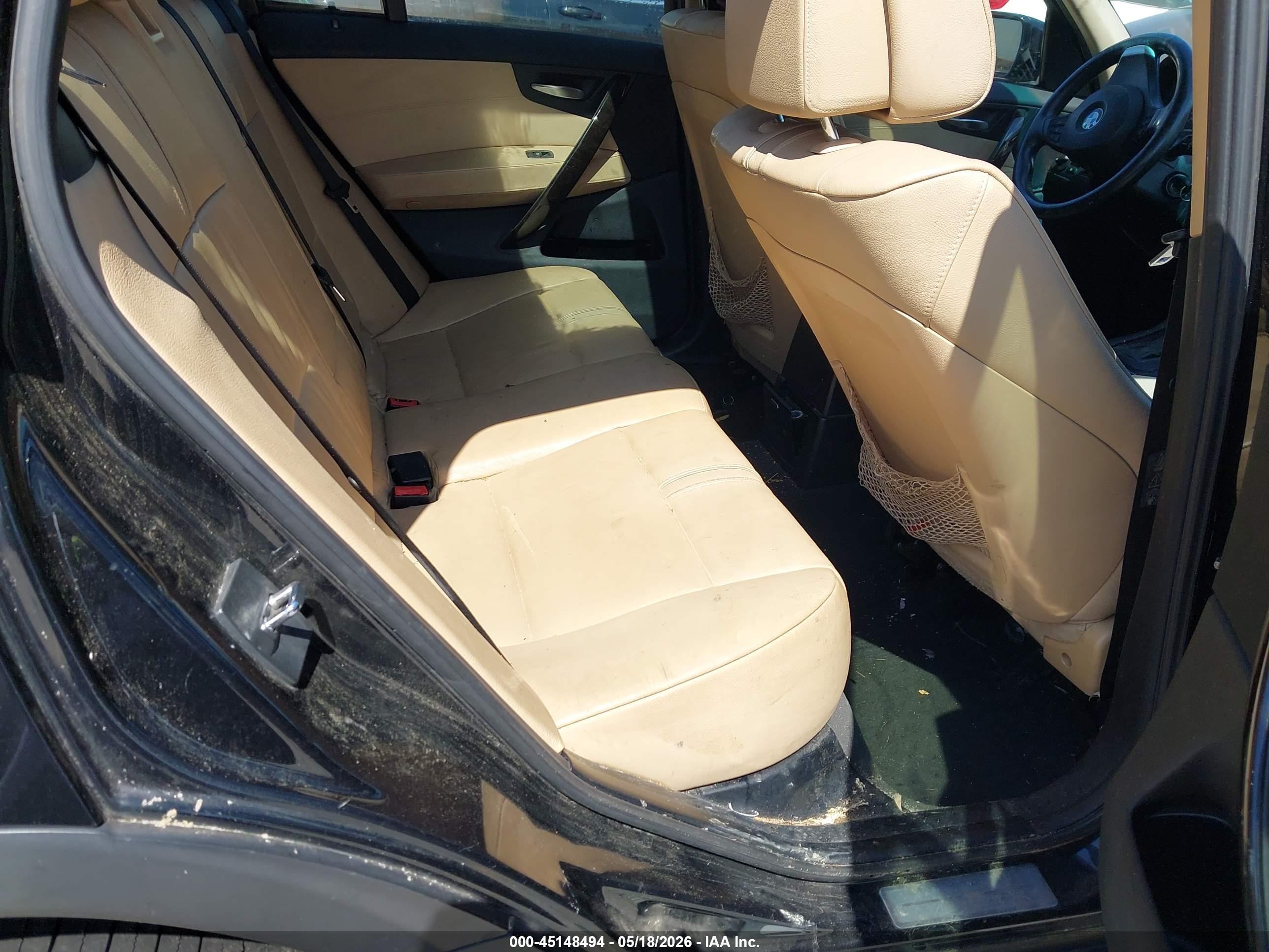 2008 Bmw X3 3.0si Black vin: WBXPC934X8WJ23941