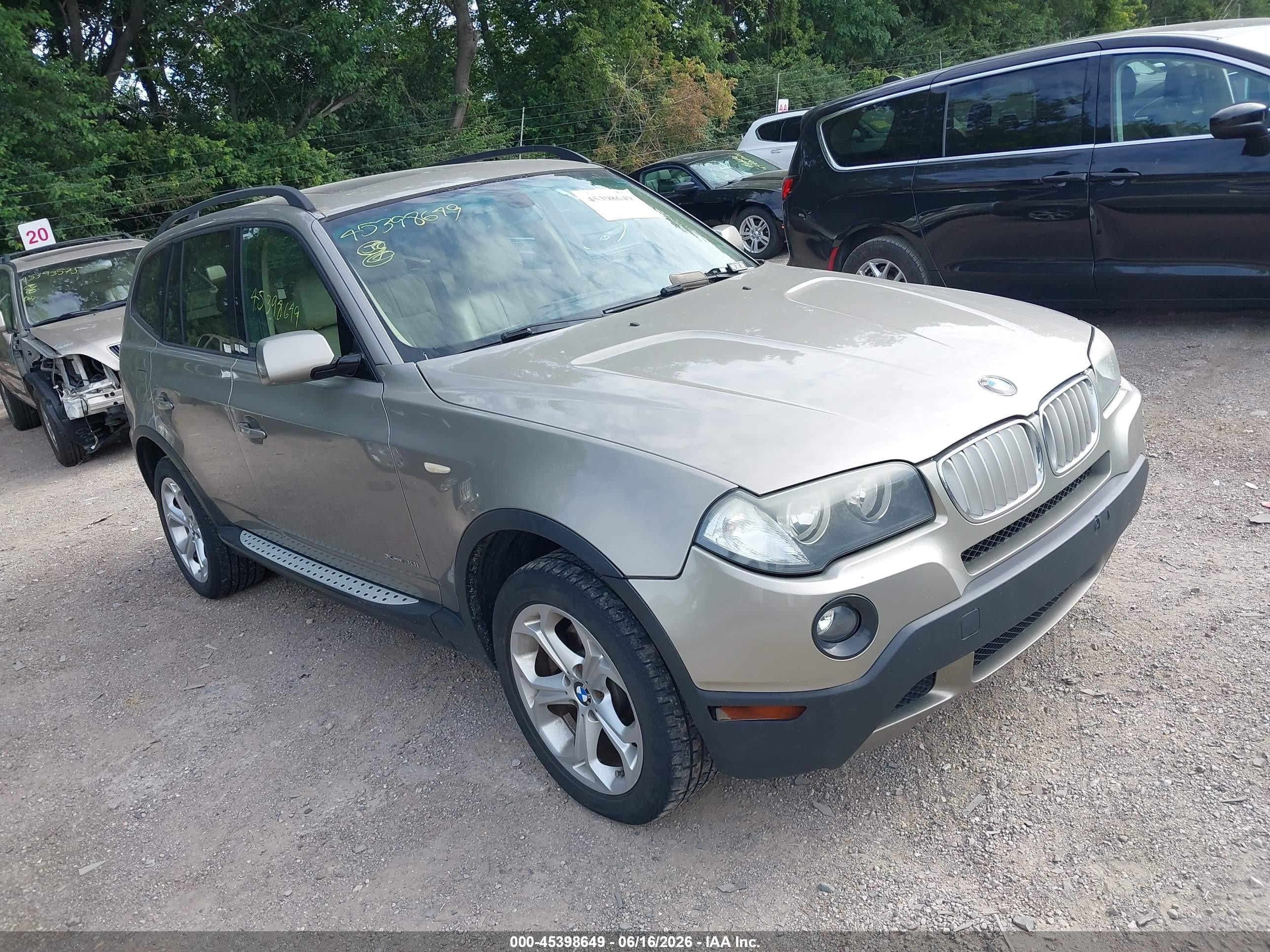 2009 Bmw X3 Xdrive30i Gray vin: WBXPC934X9WJ24914