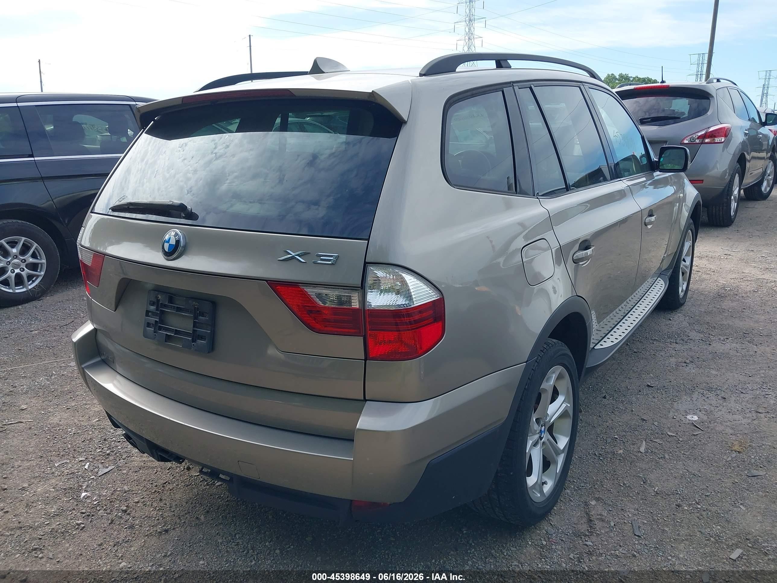 2009 Bmw X3 Xdrive30i Gray vin: WBXPC934X9WJ24914