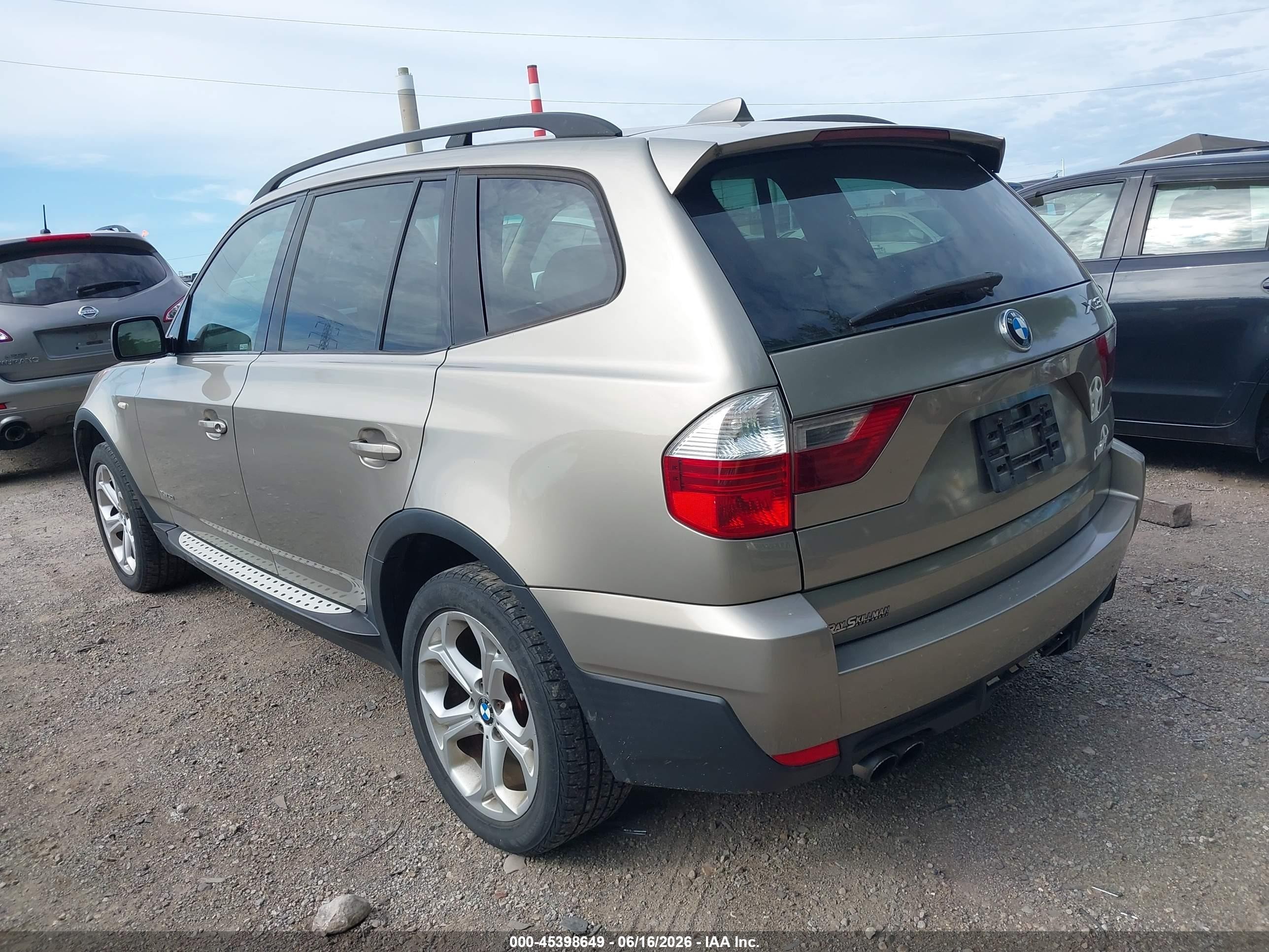 2009 Bmw X3 Xdrive30i Gray vin: WBXPC934X9WJ24914