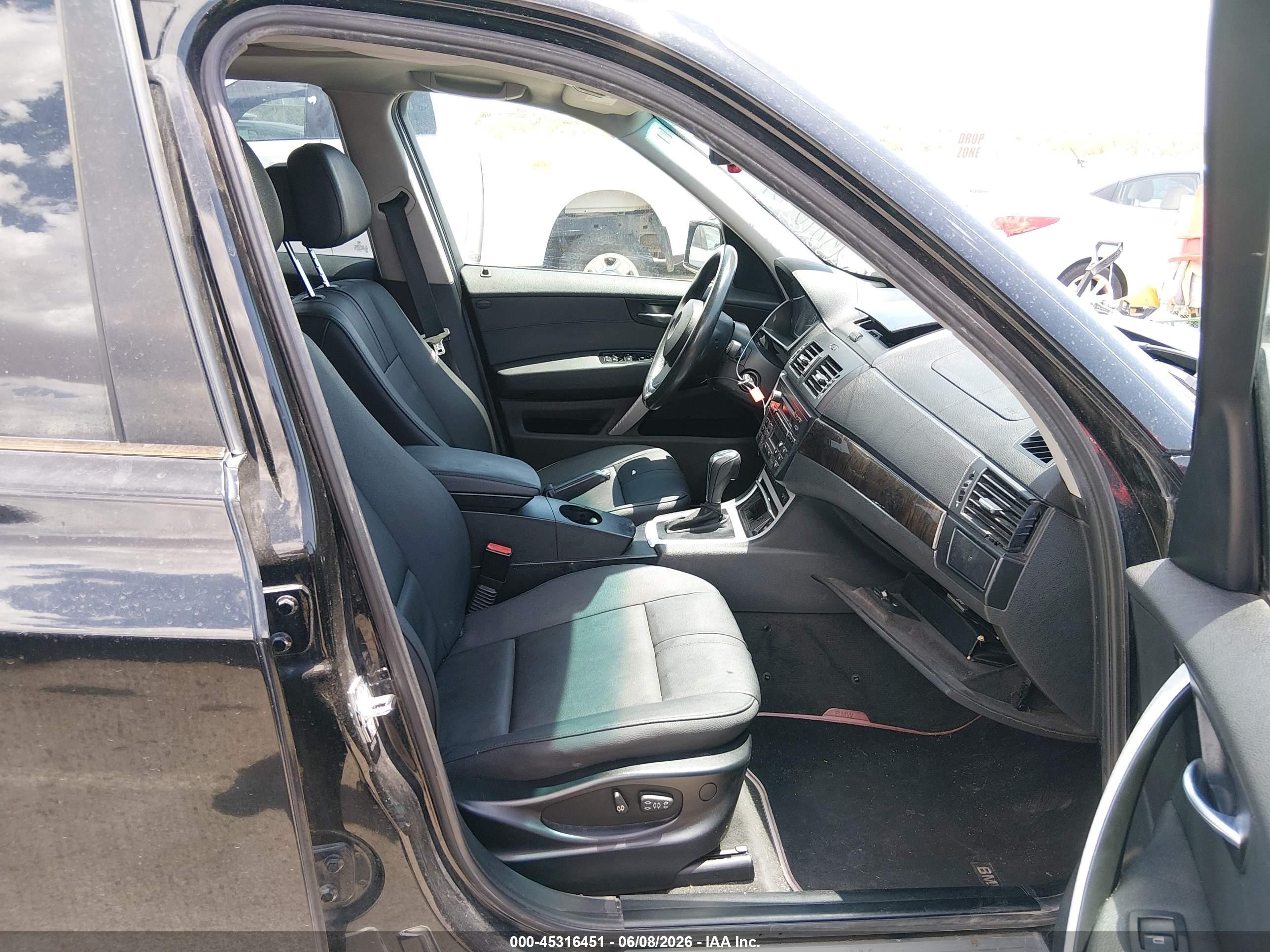 2009 Bmw X3 Xdrive30i Black vin: WBXPC934X9WJ28297