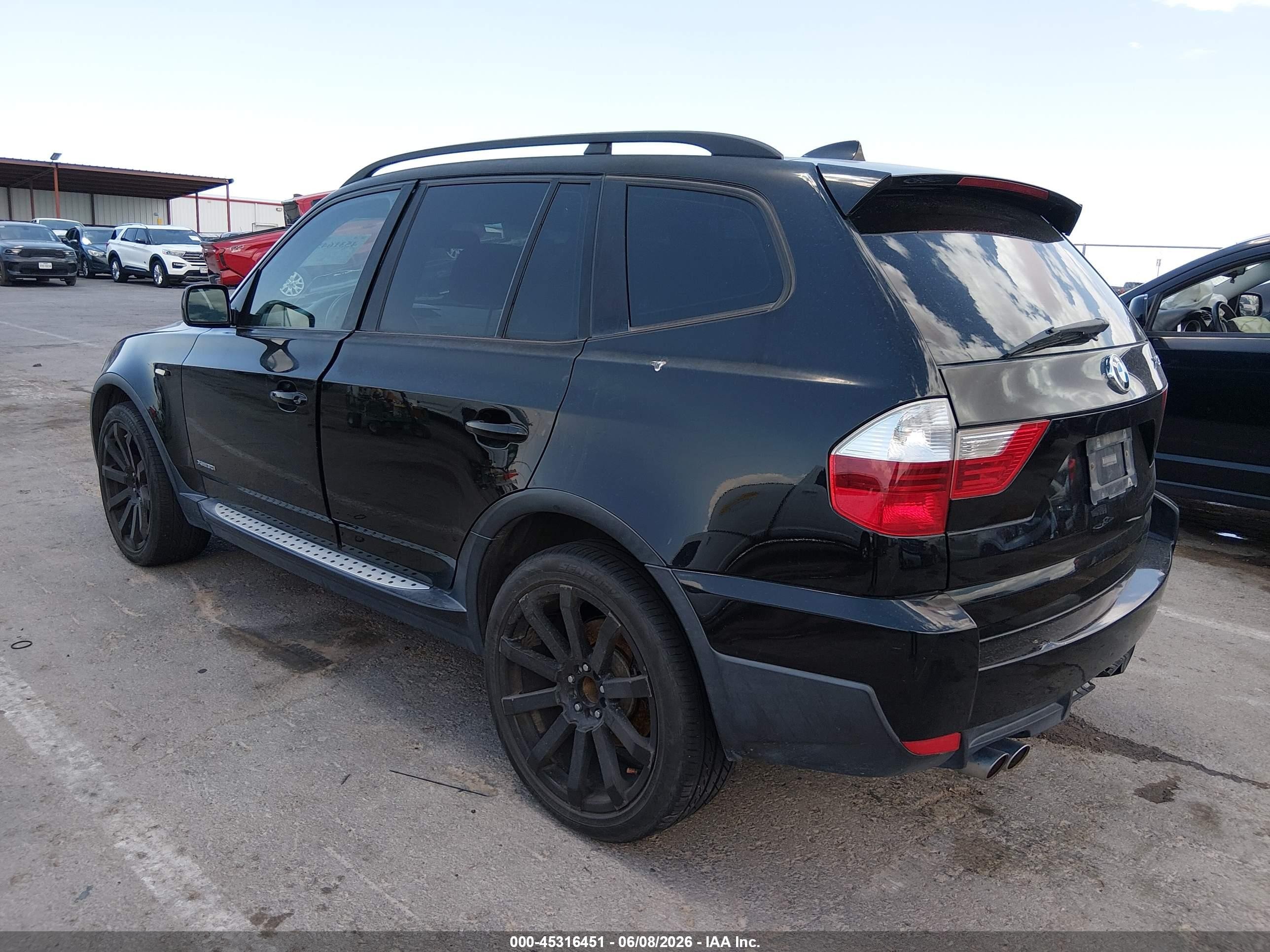 2009 Bmw X3 Xdrive30i Black vin: WBXPC934X9WJ28297