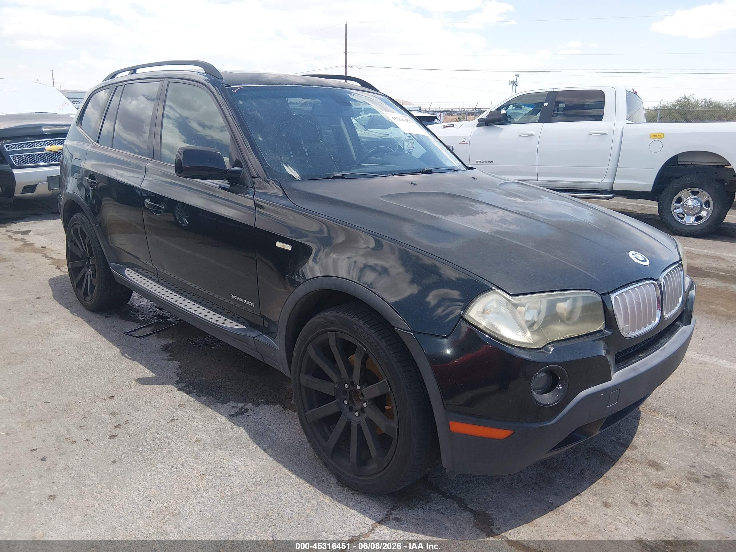 2009 Bmw X3 Xdrive30i Black vin: WBXPC934X9WJ28297
