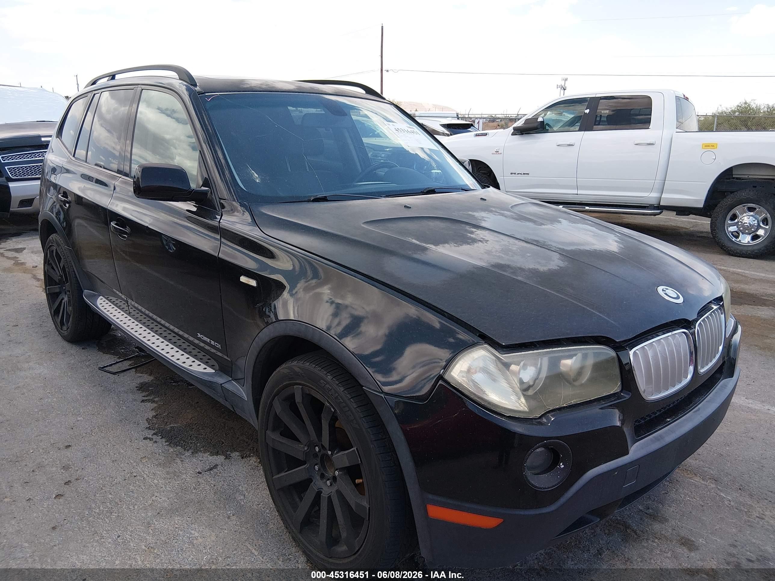 2009 Bmw X3 Xdrive30i Black vin: WBXPC934X9WJ28297