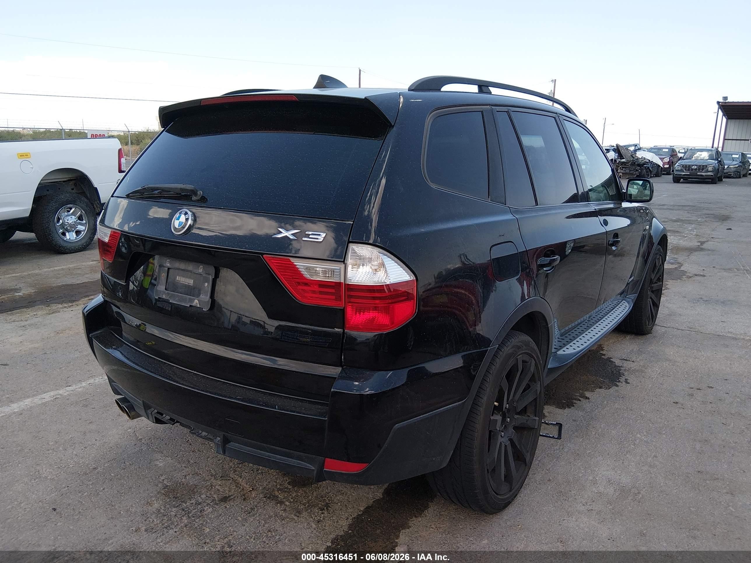 2009 Bmw X3 Xdrive30i Black vin: WBXPC934X9WJ28297