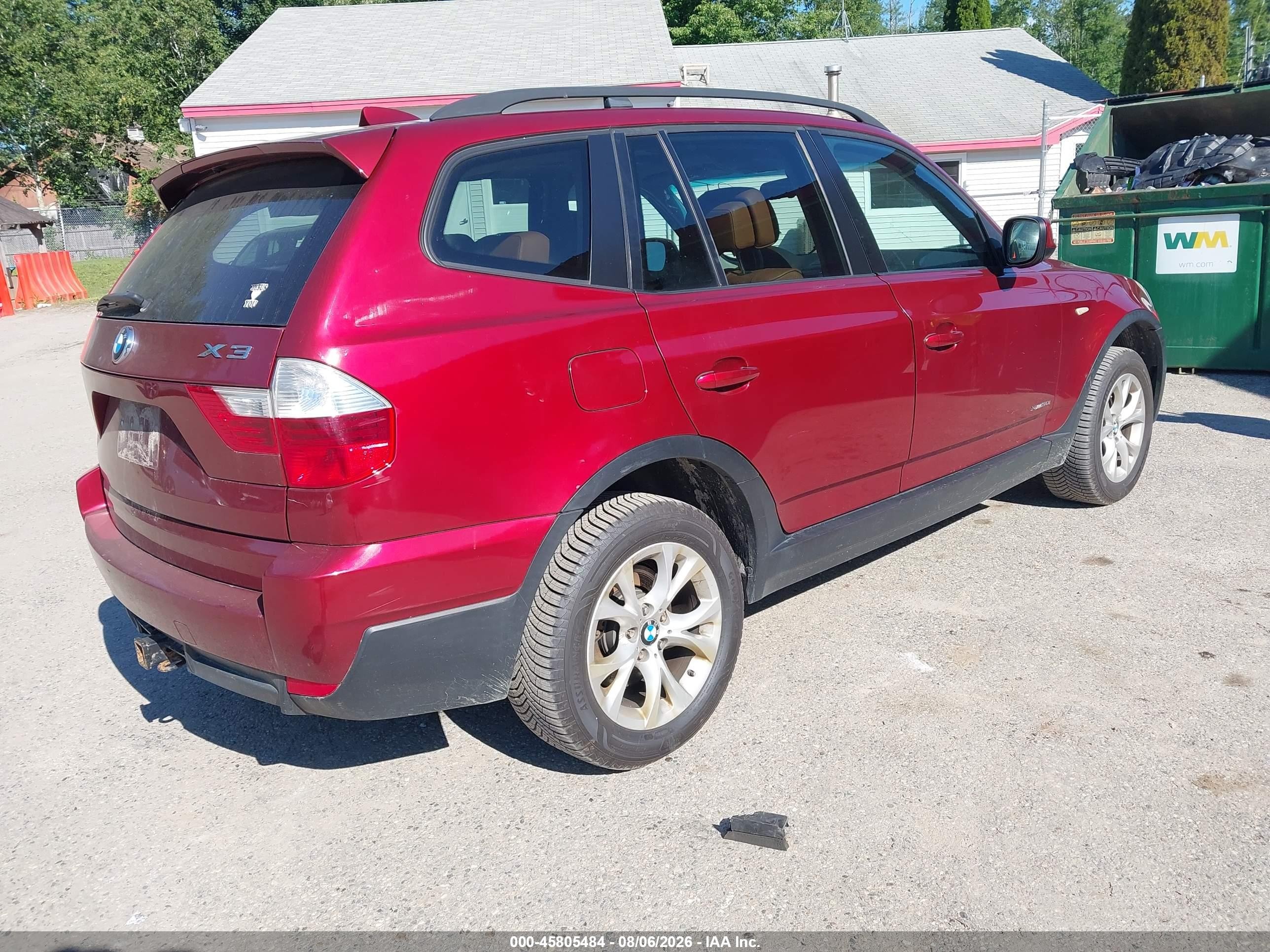 2010 Bmw X3 Xdrive30i Red vin: WBXPC9C40AWJ38308