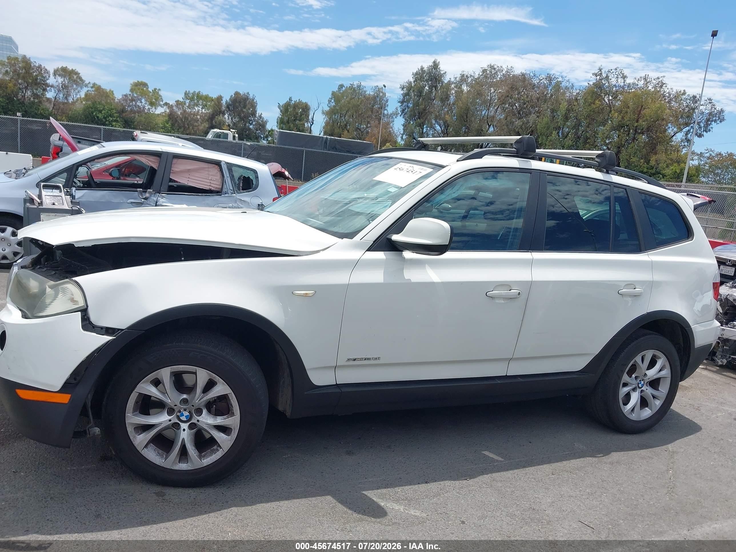 2010 Bmw X3 Xdrive30i White vin: WBXPC9C41AWJ34378