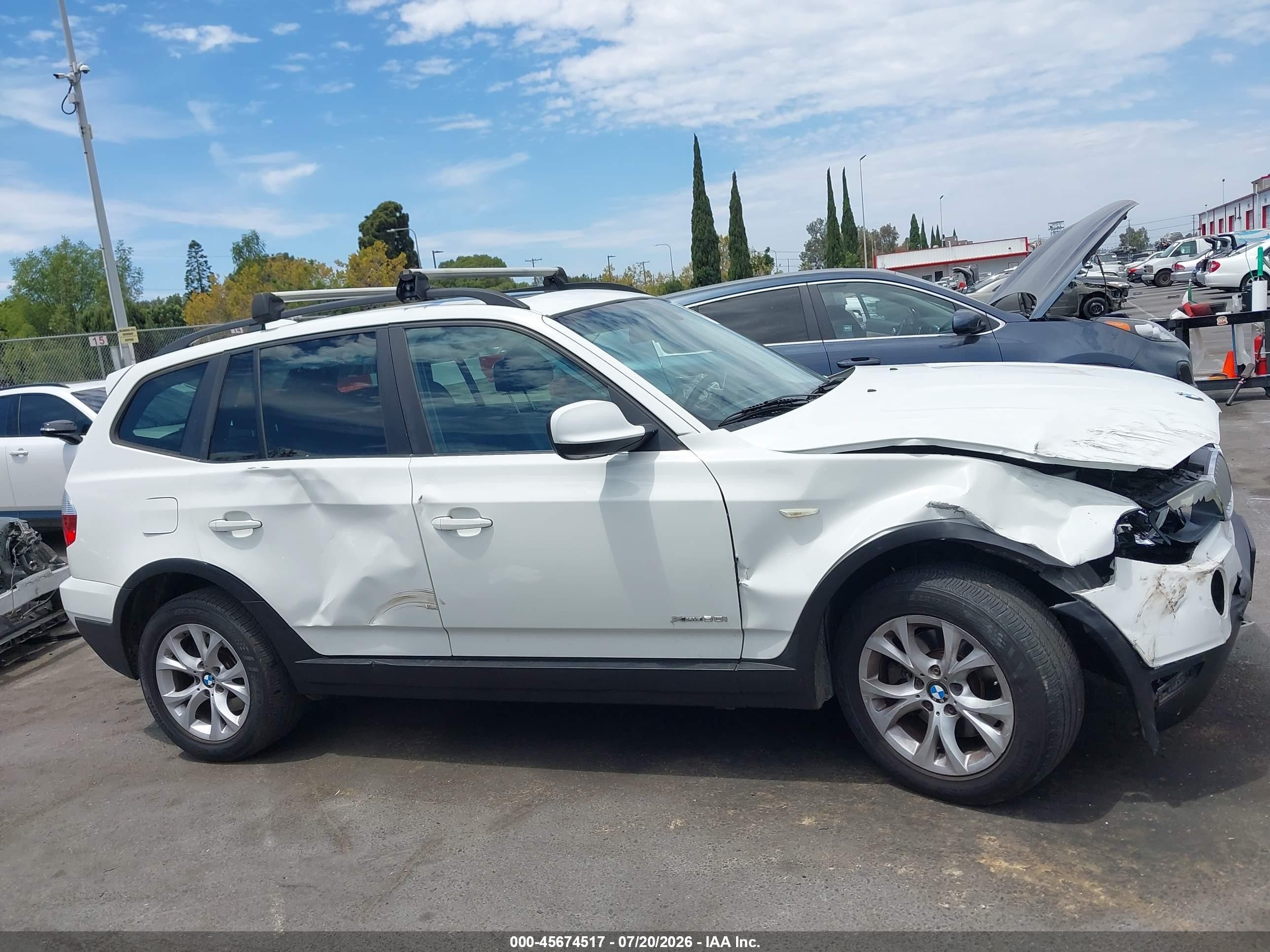 2010 Bmw X3 Xdrive30i White vin: WBXPC9C41AWJ34378